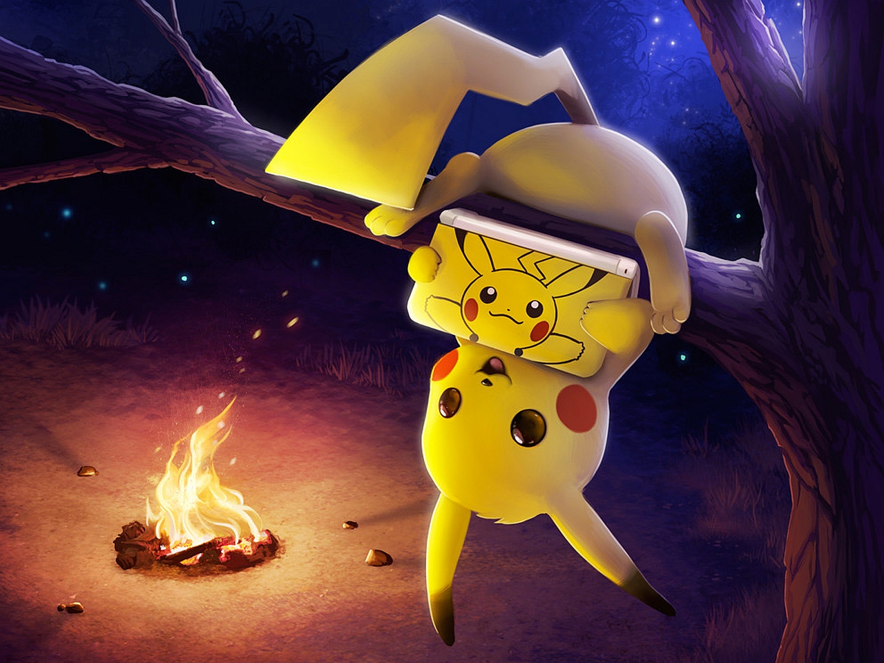 Baixe gratuitamente a imagem Fogueira, Pokémon, Pikachu, Videogame na área de trabalho do seu PC