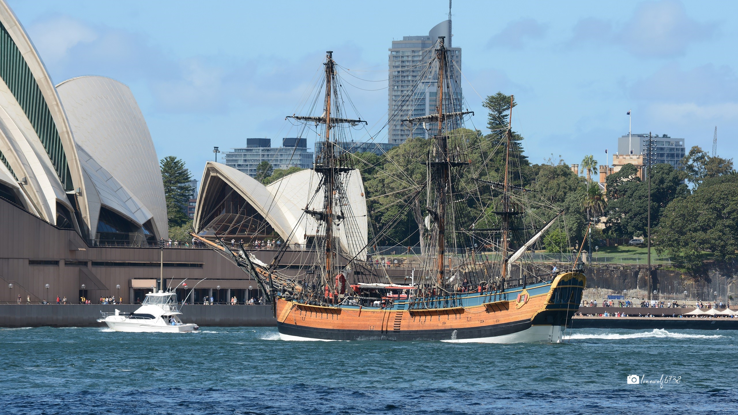 無料モバイル壁紙輸送する, オーストラリア, 乗り物, シドニーオペラハウス, 背の高い船, Hm バーク エンデバー レプリカをダウンロードします。