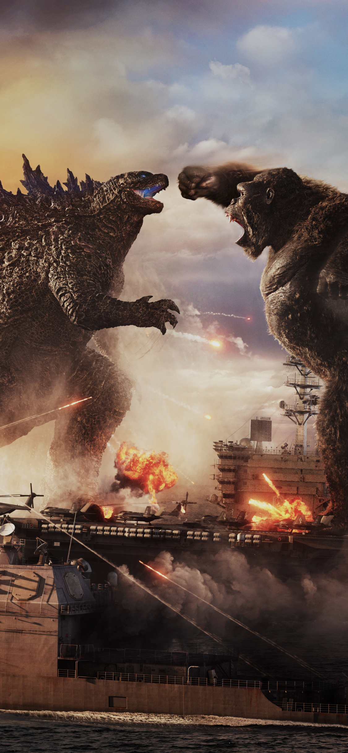 Handy-Wallpaper Filme, Flugzeugträger, König Kong, Godzilla (Monsterverse), Godzilla Vs Kong, Monsterverse kostenlos herunterladen.