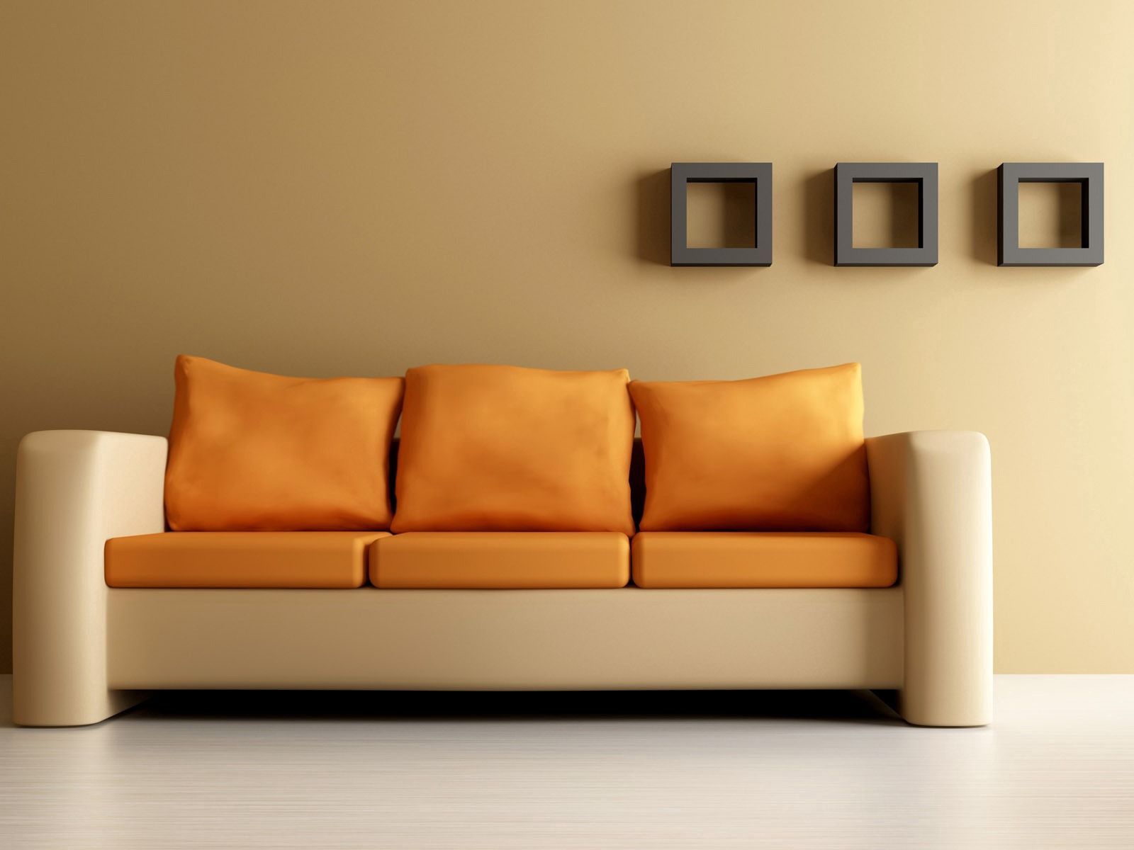 sofa, leather, orange, miscellanea, miscellaneous, furniture, skin, beige Full HD