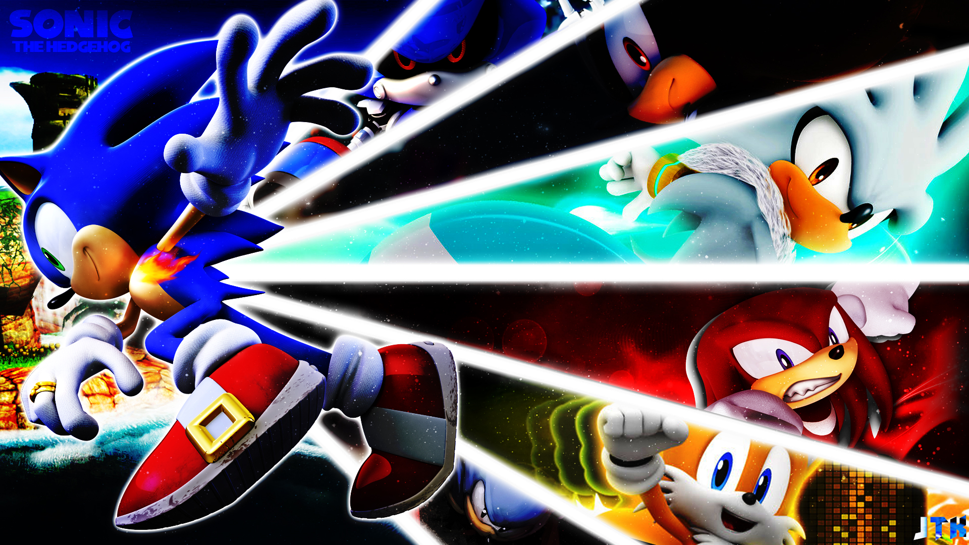 video game, sonic and the secret rings, knuckles the echidna, metal sonic, miles 'tails' prower, shadow the hedgehog, silver the hedgehog, sonic the hedgehog, sonic