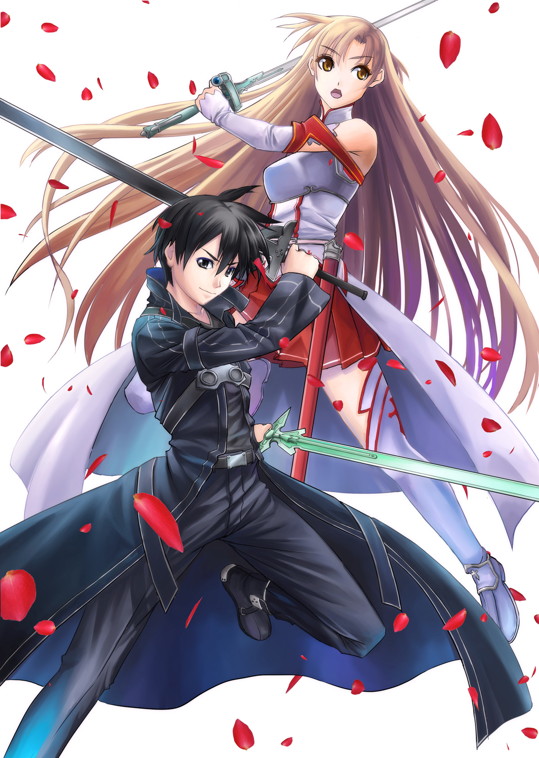 cartoon, sword art online, anime, men, girls, swords HD wallpaper