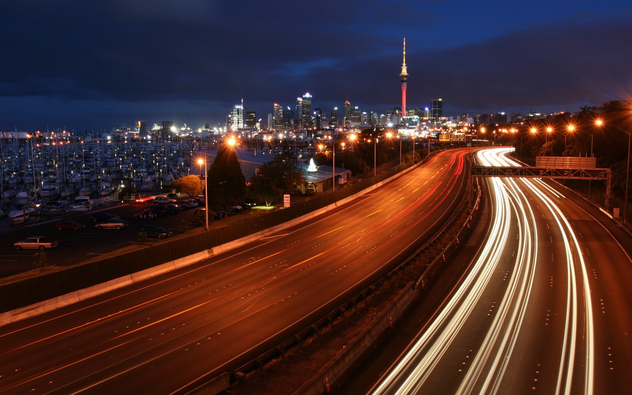 PC Wallpapers landscape, cities, roads, night