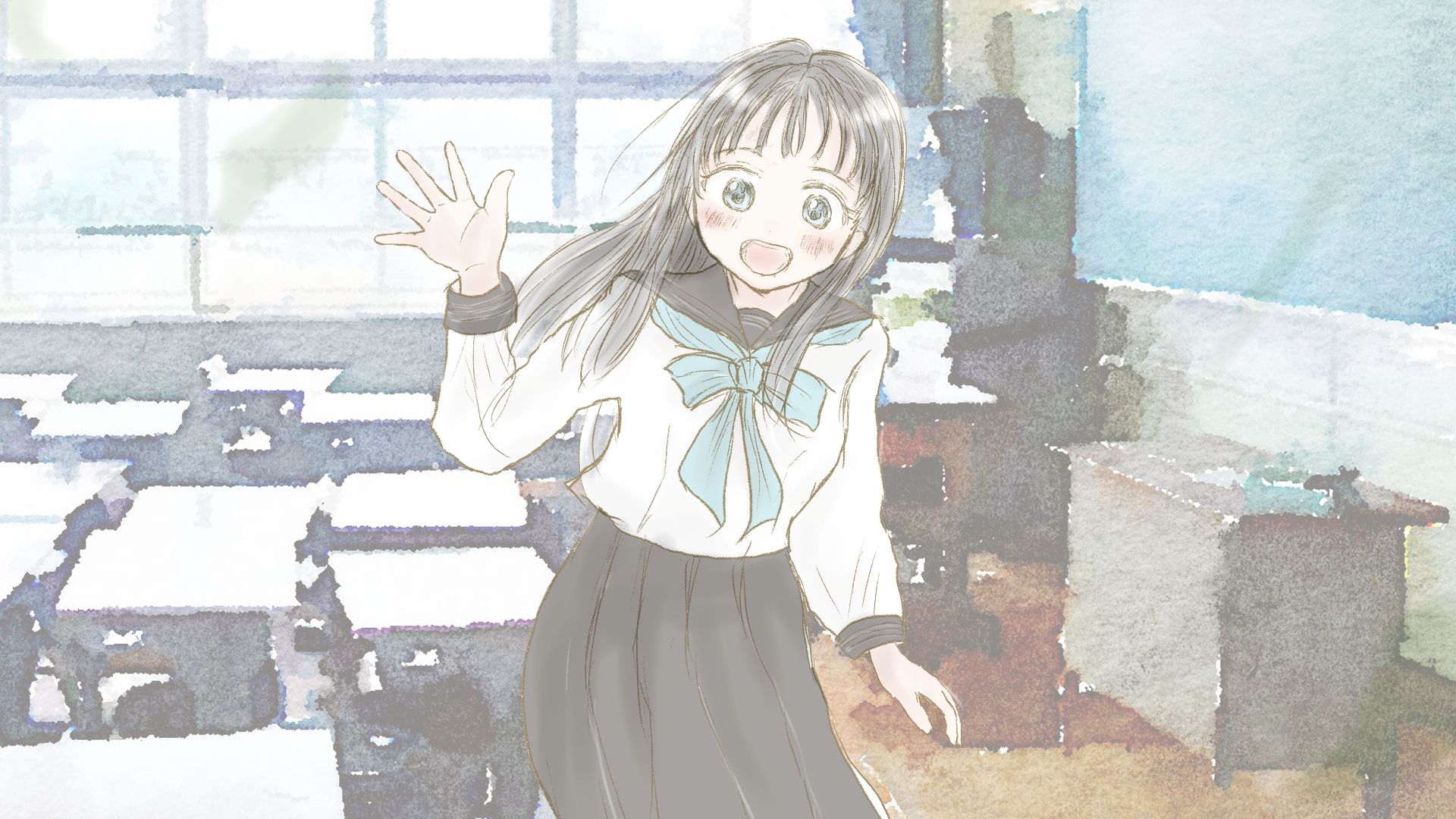 Descarga gratuita de fondo de pantalla para móvil de Animado, Komichi Akebi, Akebi Chan No Sailor Fuku.