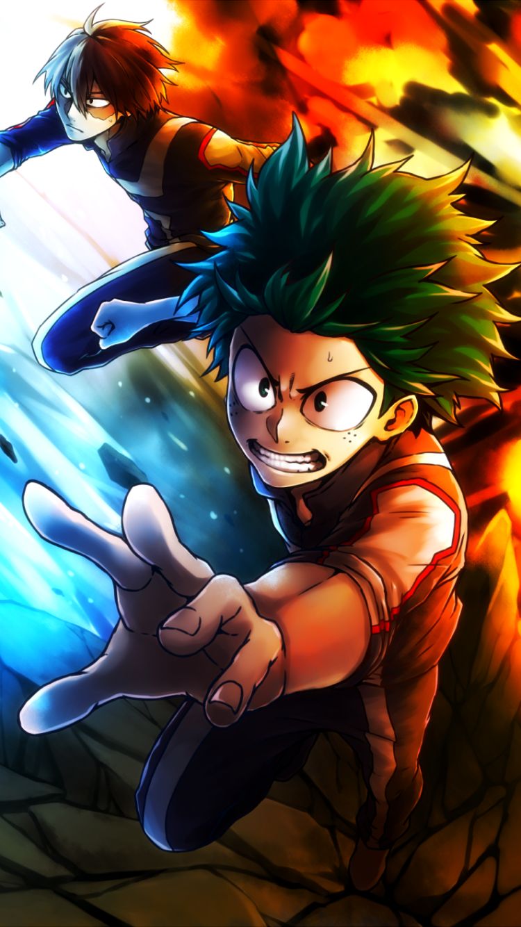 Download mobile wallpaper Anime, Izuku Midoriya, Shoto Todoroki, Katsuki Bakugou, My Hero Academia for free.