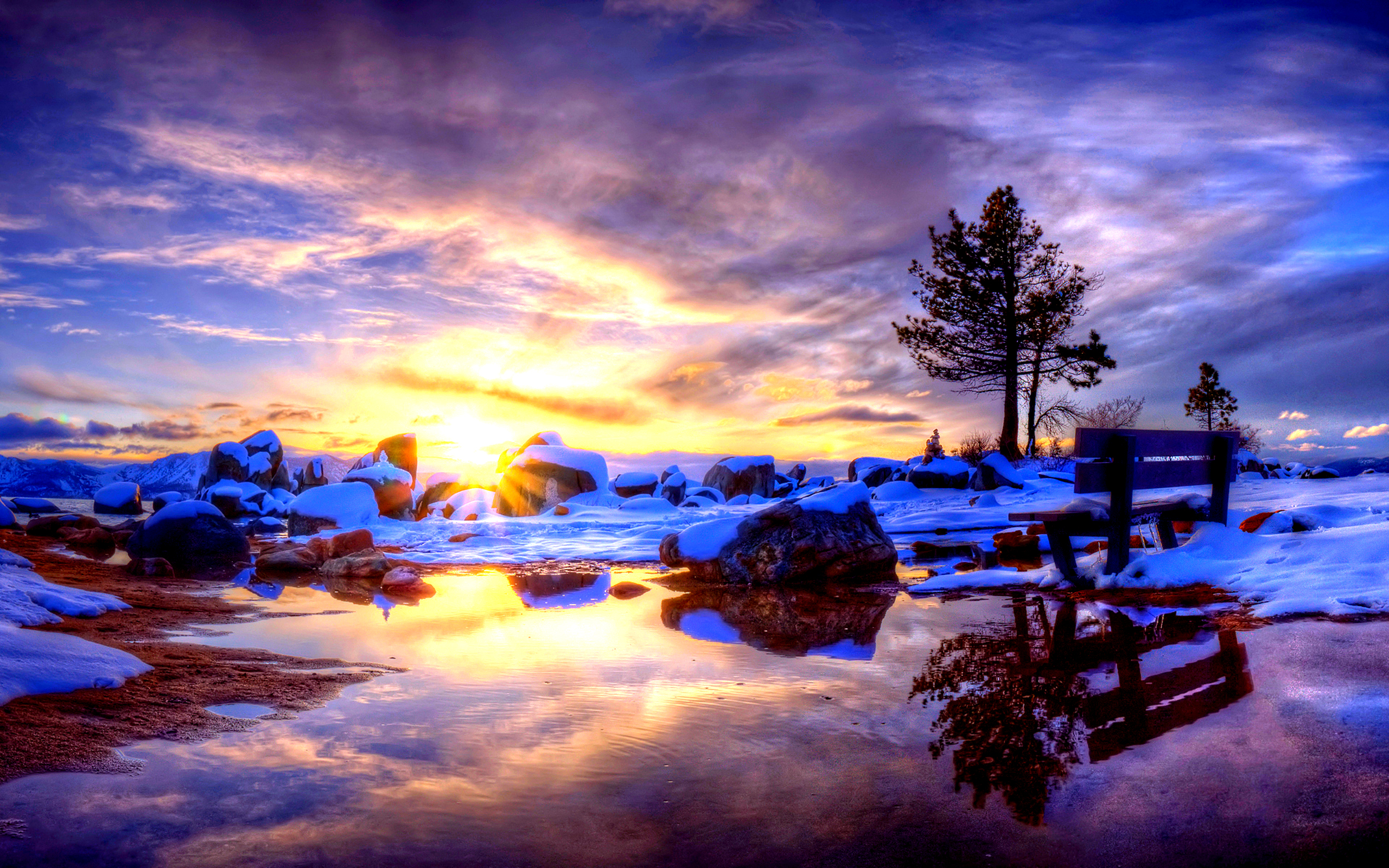 Free download wallpaper Winter, Earth, Hdr on your PC desktop