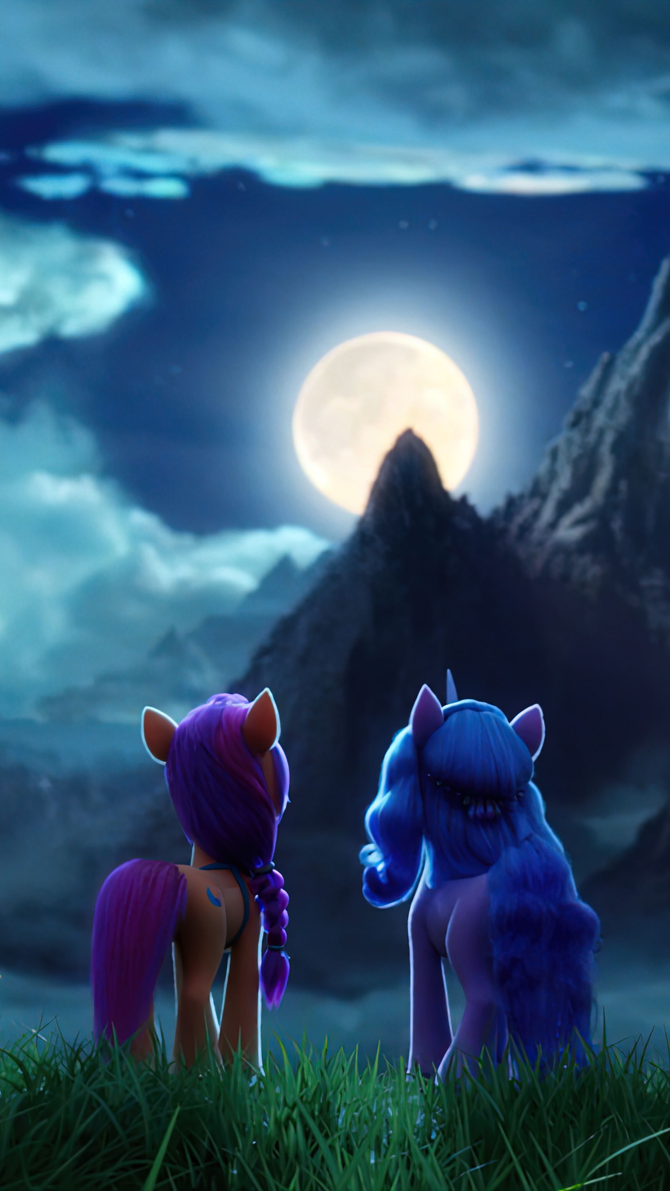 Download mobile wallpaper Moon, Pony, My Little Pony, Movie, My Little Pony: A New Generation, Sunny Starscout, Izzy Moonbow for free.