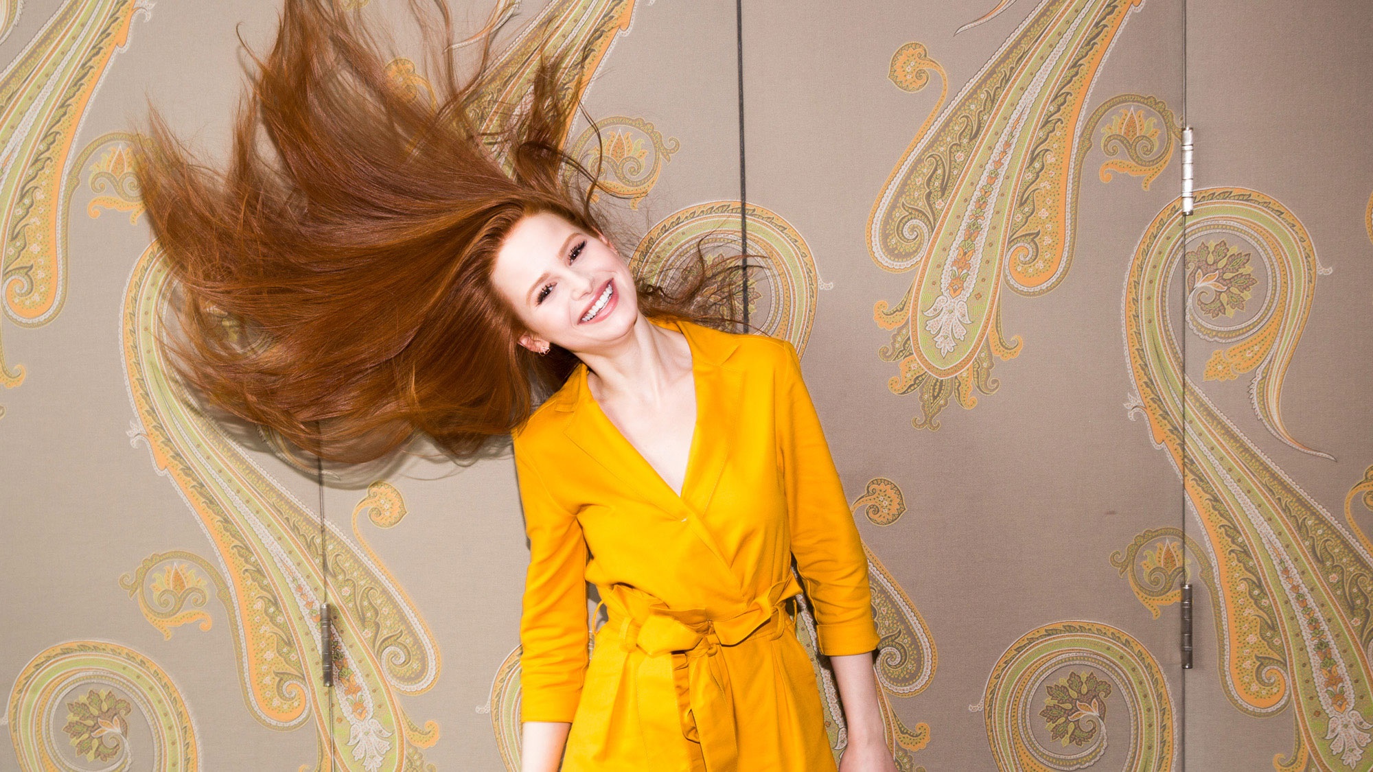 celebrity, madelaine petsch, actress, american, long hair, redhead, smile