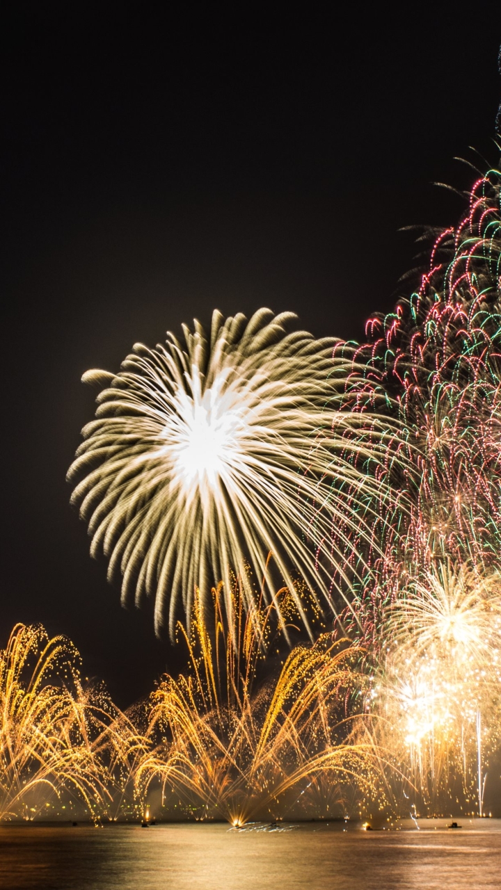 Descarga gratuita de fondo de pantalla para móvil de Noche, Nueva York, Fuegos Artificiales, Fotografía.