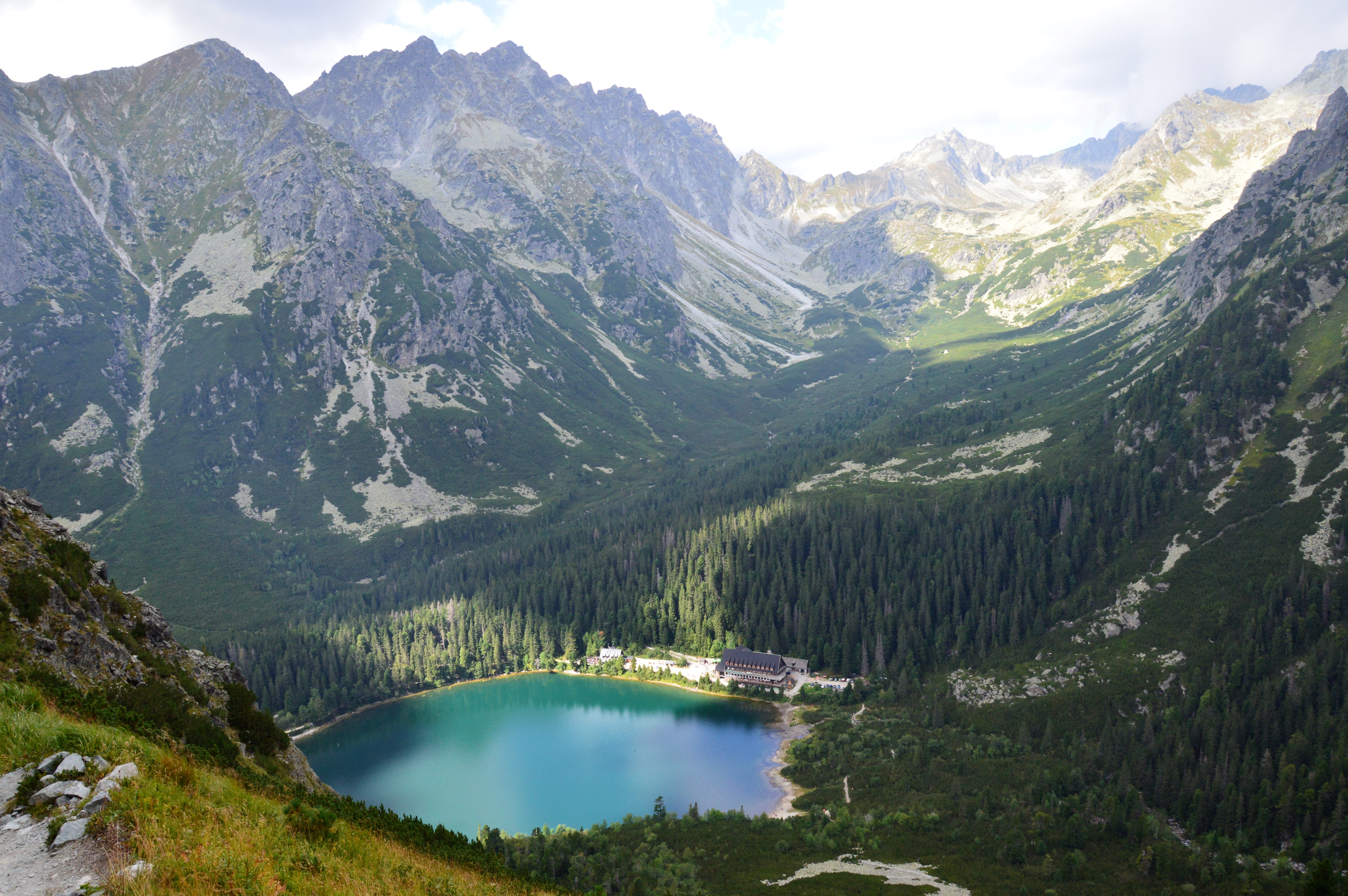 Laden Sie das See, Baum, Gebirge, Tal, Wolke, Sonnenstrahl, Erde/natur-Bild kostenlos auf Ihren PC-Desktop herunter
