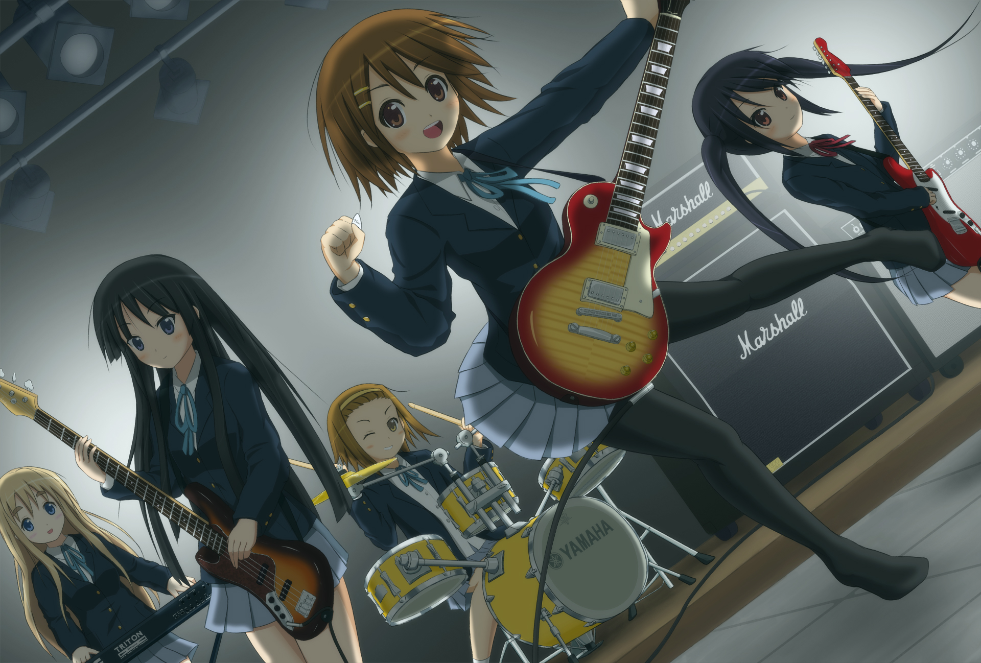 Laden Sie das Animes, Mio Akiyama, K On!, Azusa Nakano, Ritsu Tainaka, Tsumugi Kotobuki, Yui Hirasawa, Rockband-Bild kostenlos auf Ihren PC-Desktop herunter