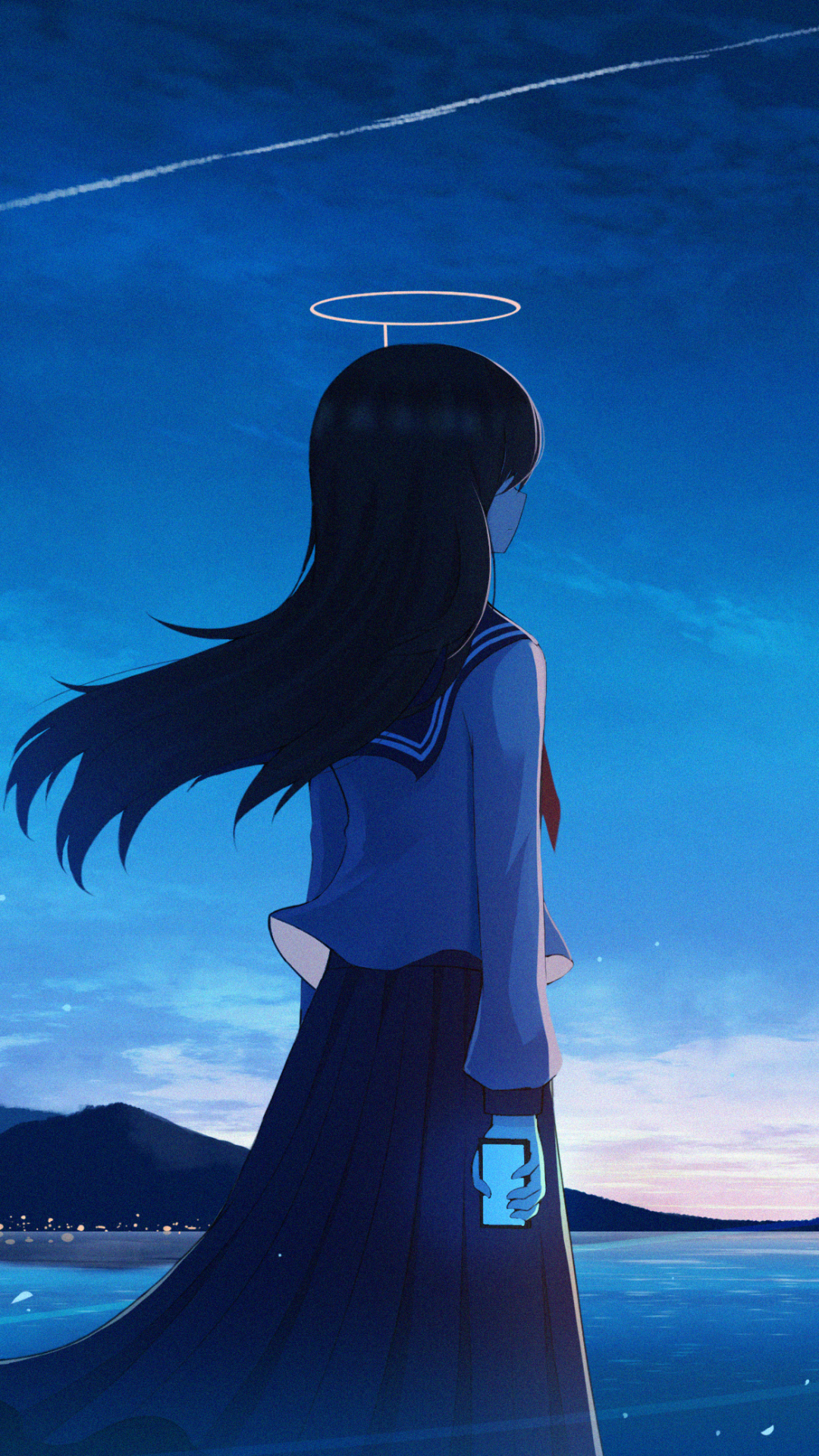Download mobile wallpaper Anime, Girl, Uniform, Black Hair for free.