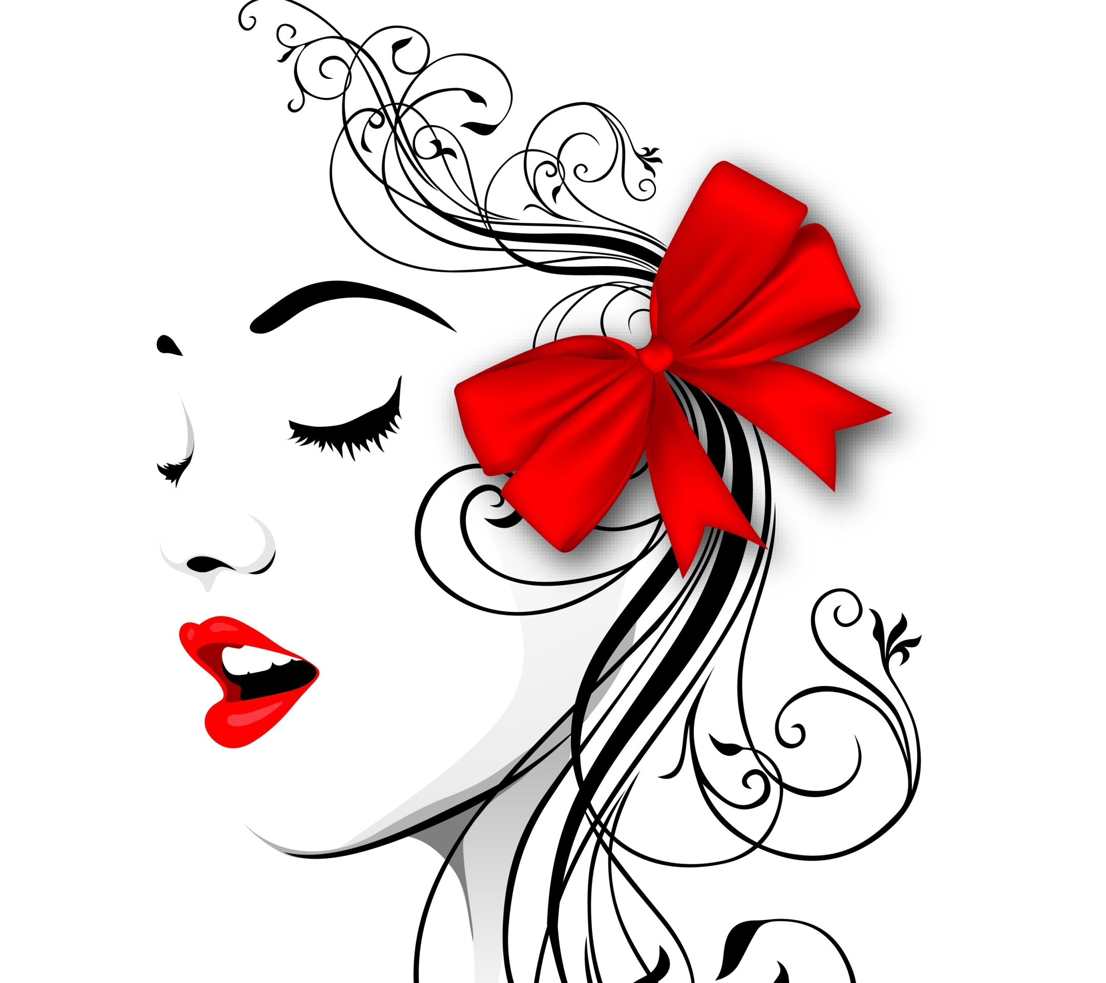 Download mobile wallpaper Vector, Artistic, Face, Lips for free.