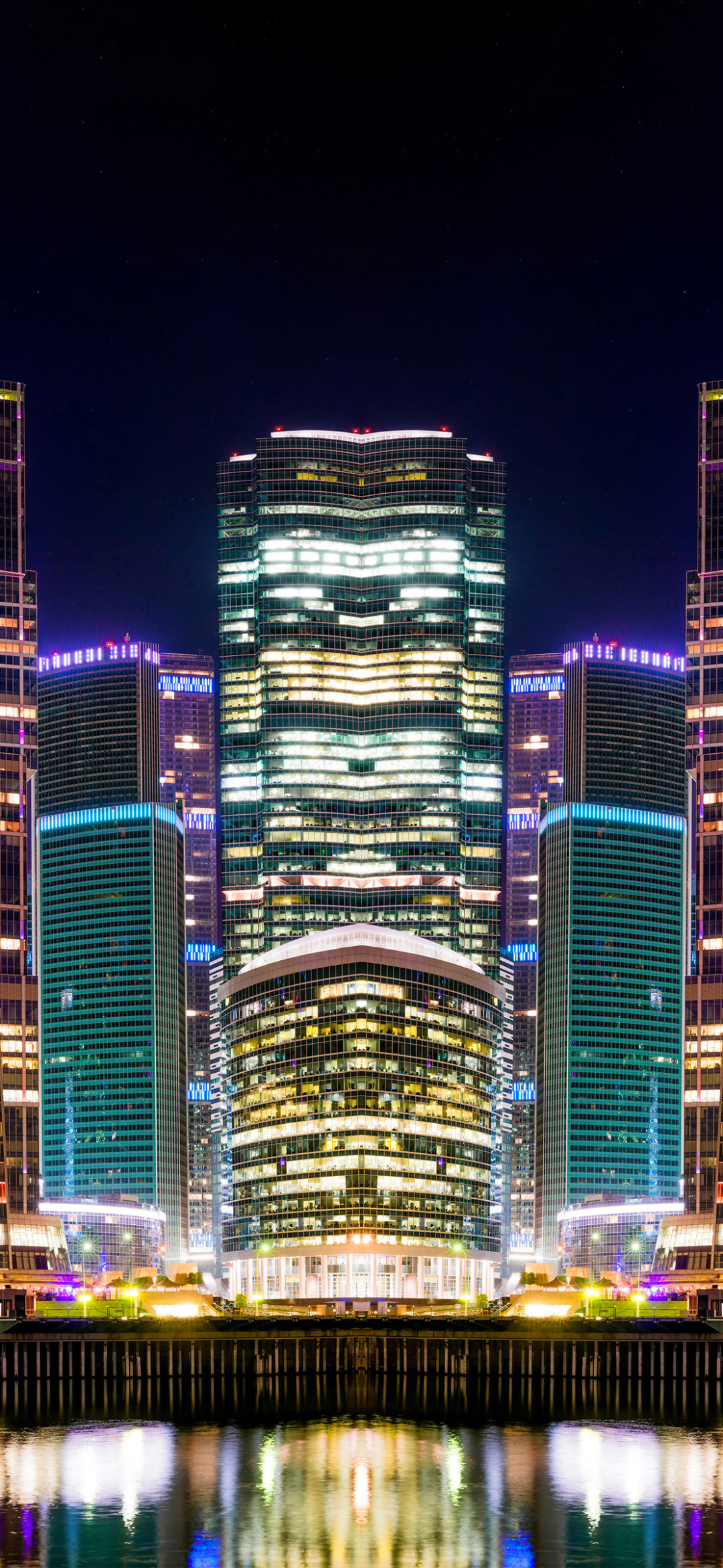 Download mobile wallpaper Cities, Night, Skyscraper, Building, Light, Russia, Moscow, Man Made for free.