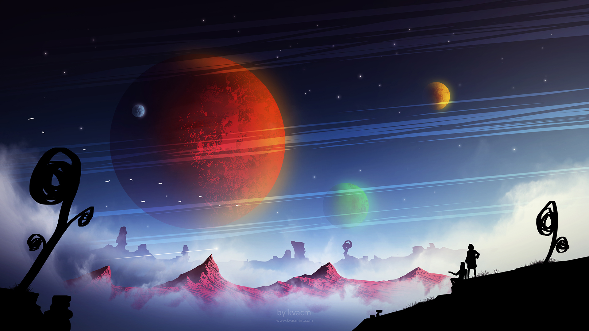 Handy-Wallpaper Landschaft, Science Fiction kostenlos herunterladen.