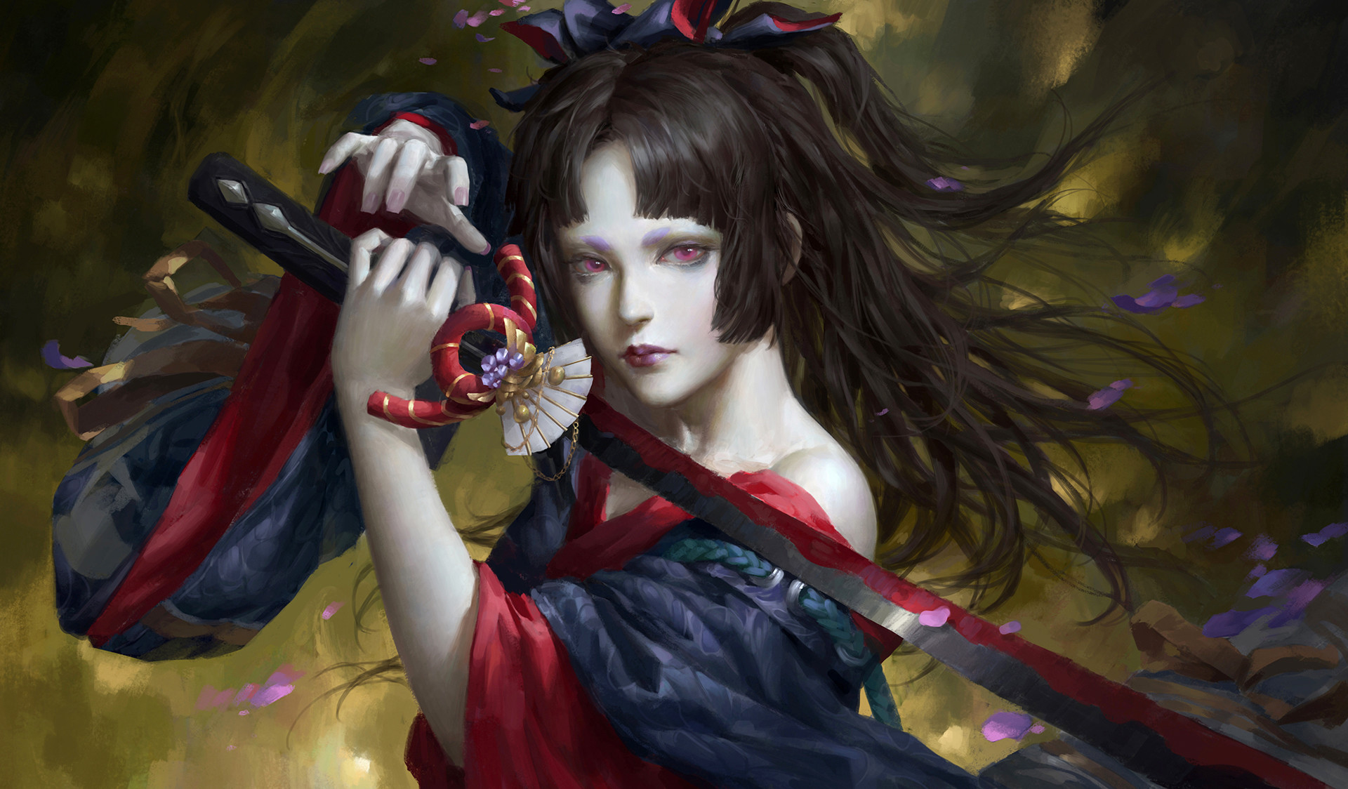 Free download wallpaper Anime, Sword, Woman Warrior, Onmyoji on your PC desktop