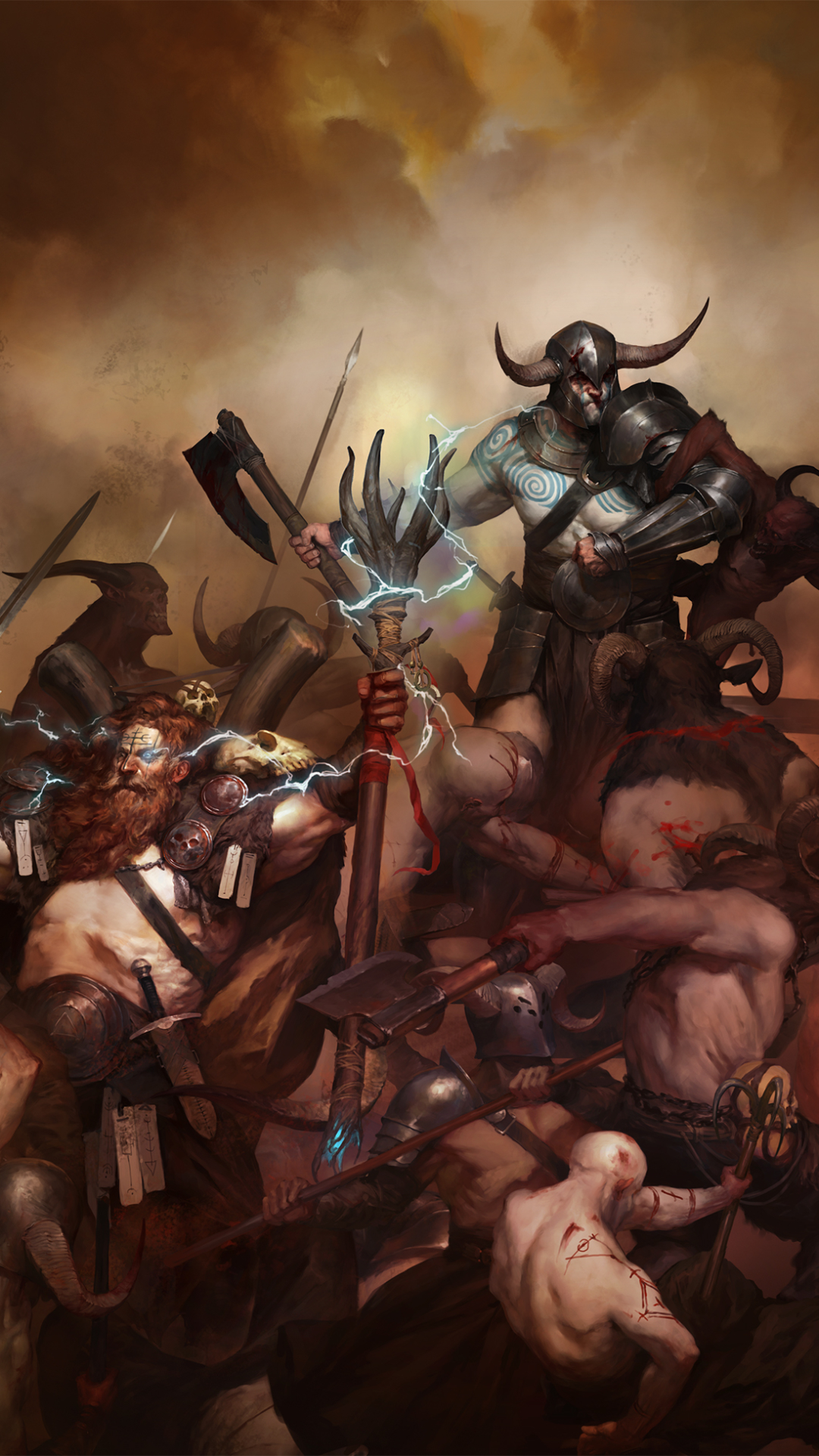 Download mobile wallpaper Warrior, Battle, Wizard, Sorceress, Video Game, Barbarian, Diablo Iv for free.