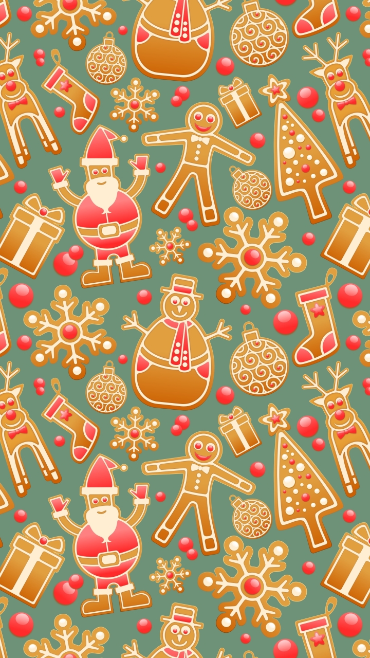 Handy-Wallpaper Feiertage, Weihnachtsmann, Schnee, Weihnachten, Muster, Weihnachtsbaum, Schneeflocke, Flitter, Rentier kostenlos herunterladen.