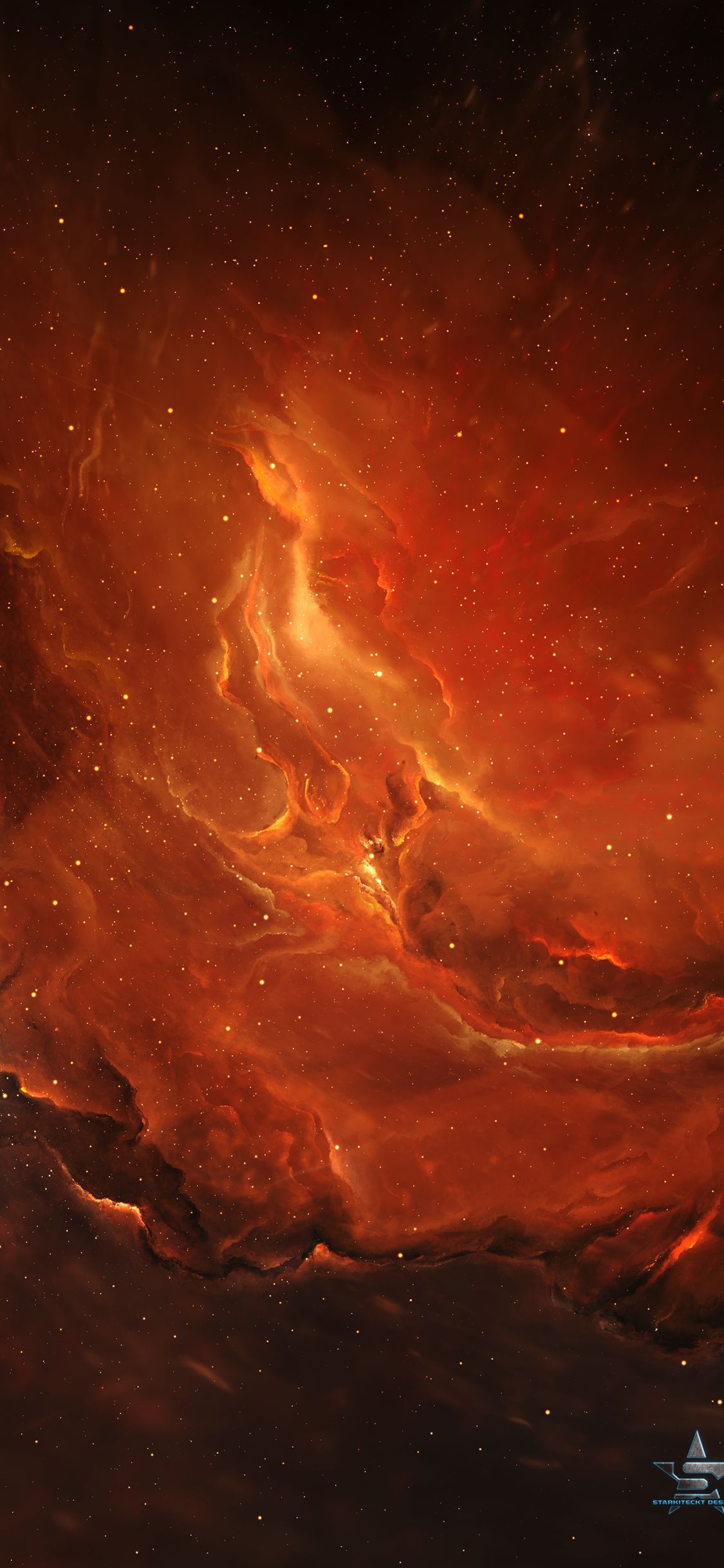 Download mobile wallpaper Stars, Nebula, Space, Purple, Sci Fi, Orange (Color) for free.