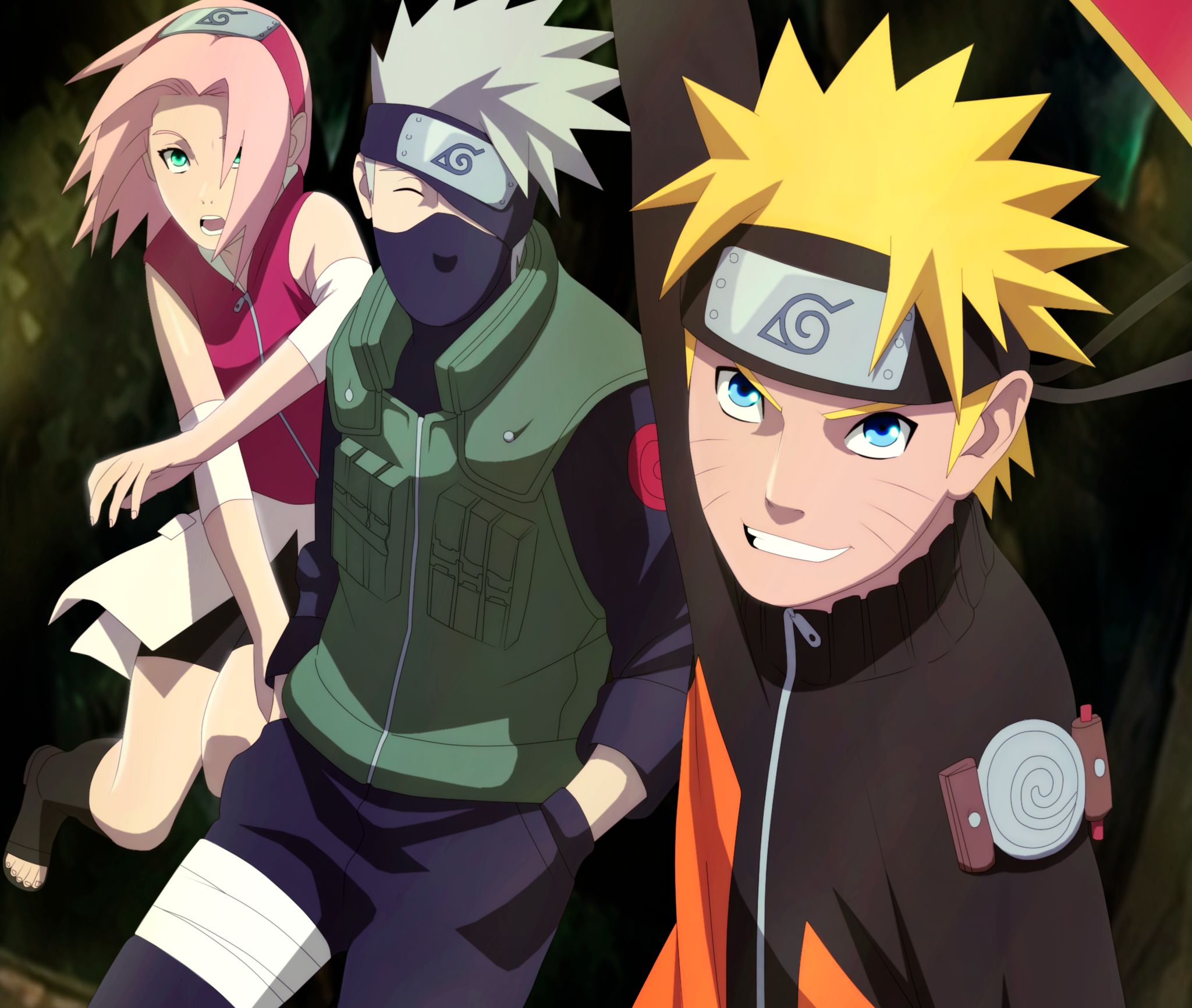 Laden Sie das Naruto, Animes, Sakura Haruno, Naruto Uzumaki, Kakashi Hatake-Bild kostenlos auf Ihren PC-Desktop herunter