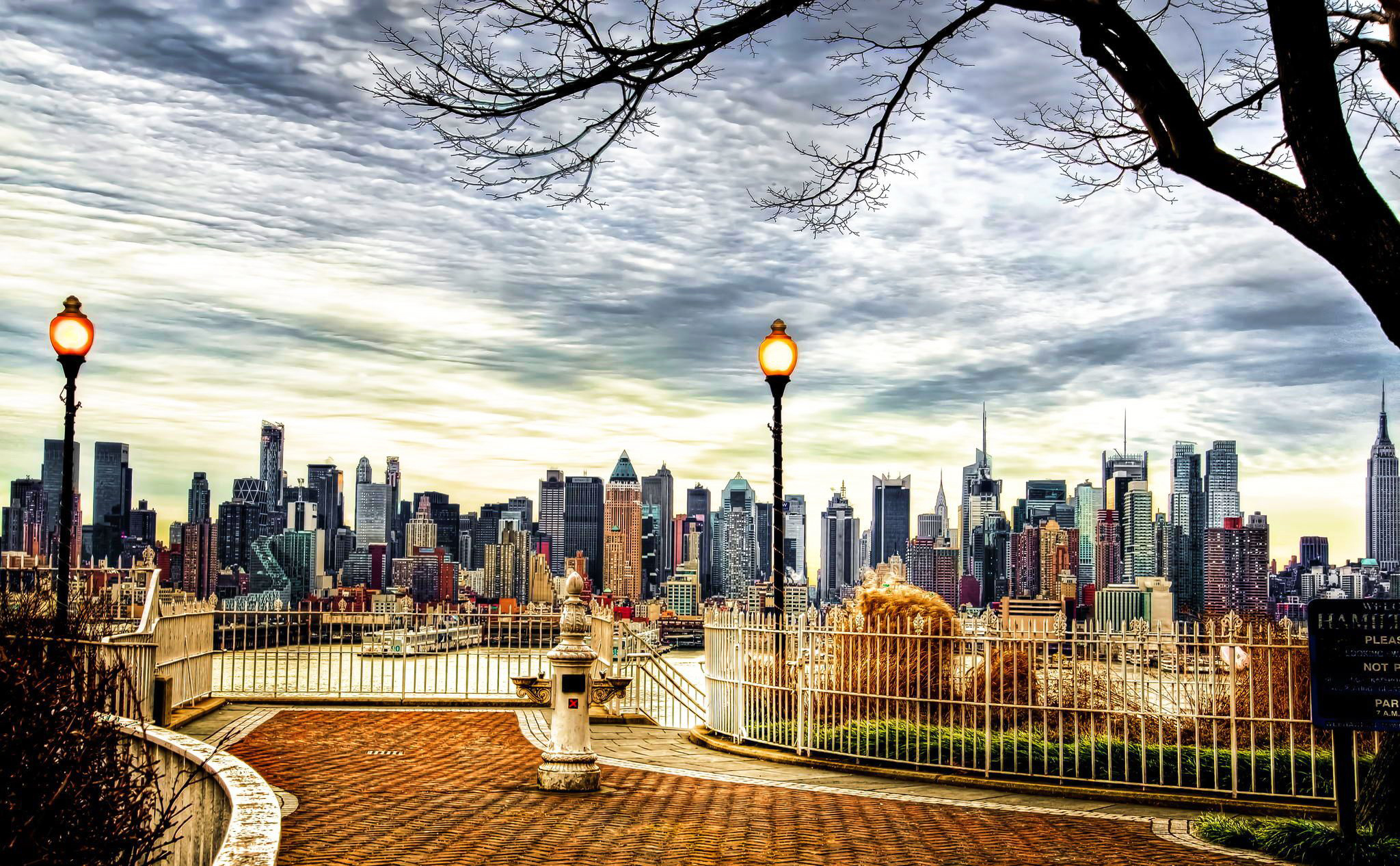 Download mobile wallpaper Cities, City, Building, Park, Street, New York, Man Made for free.