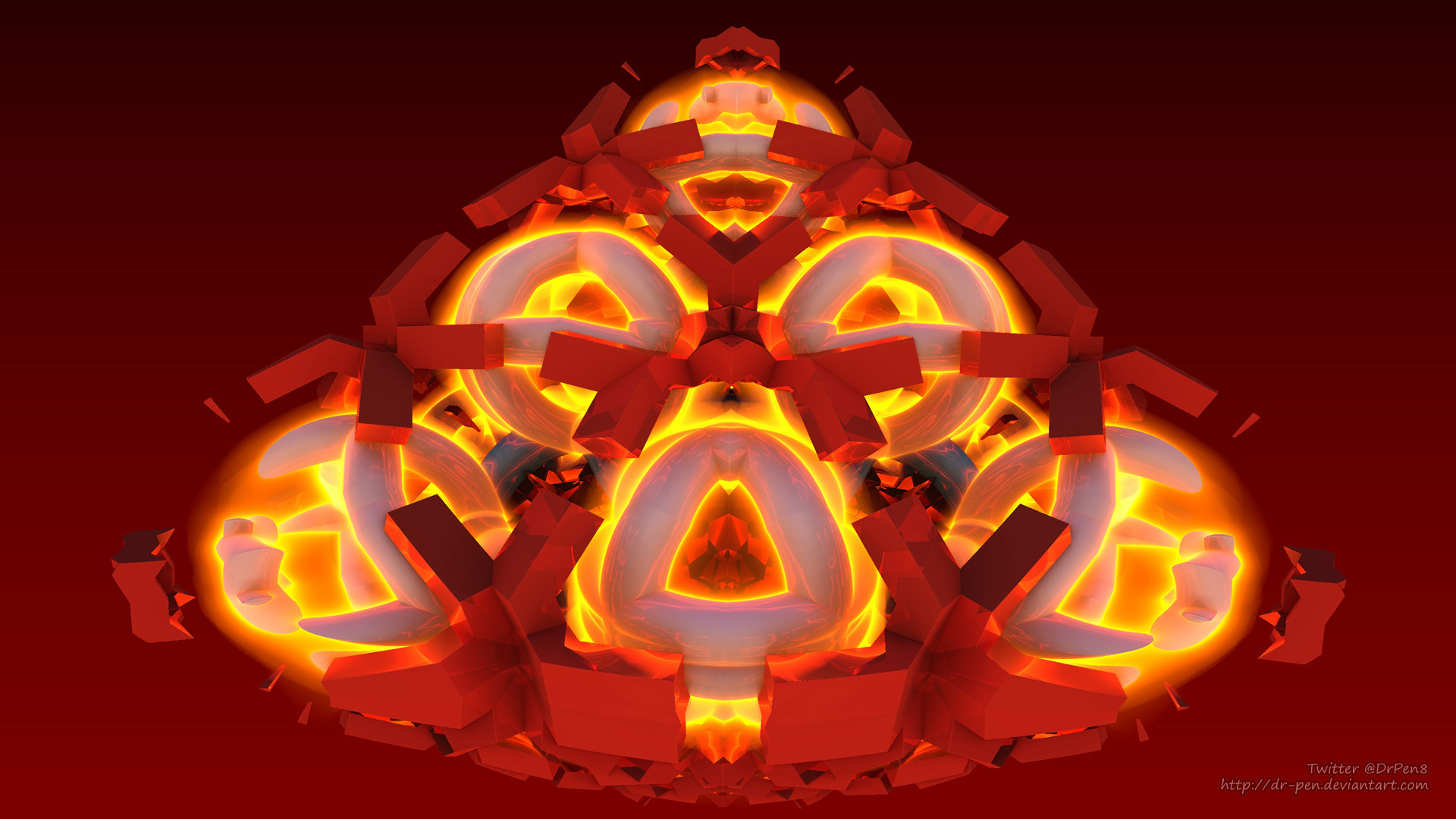 Download mobile wallpaper Abstract, Fire, 3D, Fractal, Cgi, Orange (Color) for free.