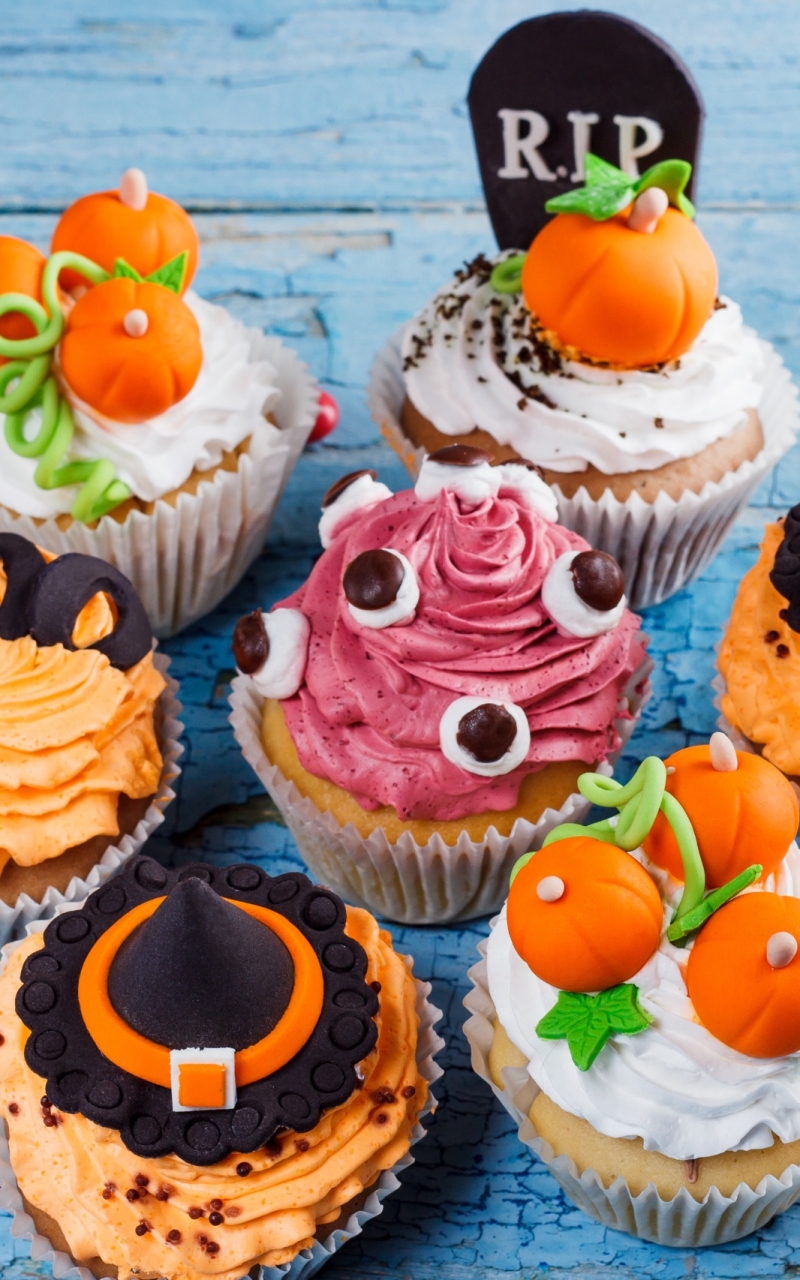 Download mobile wallpaper Halloween, Holiday, Cupcake for free.