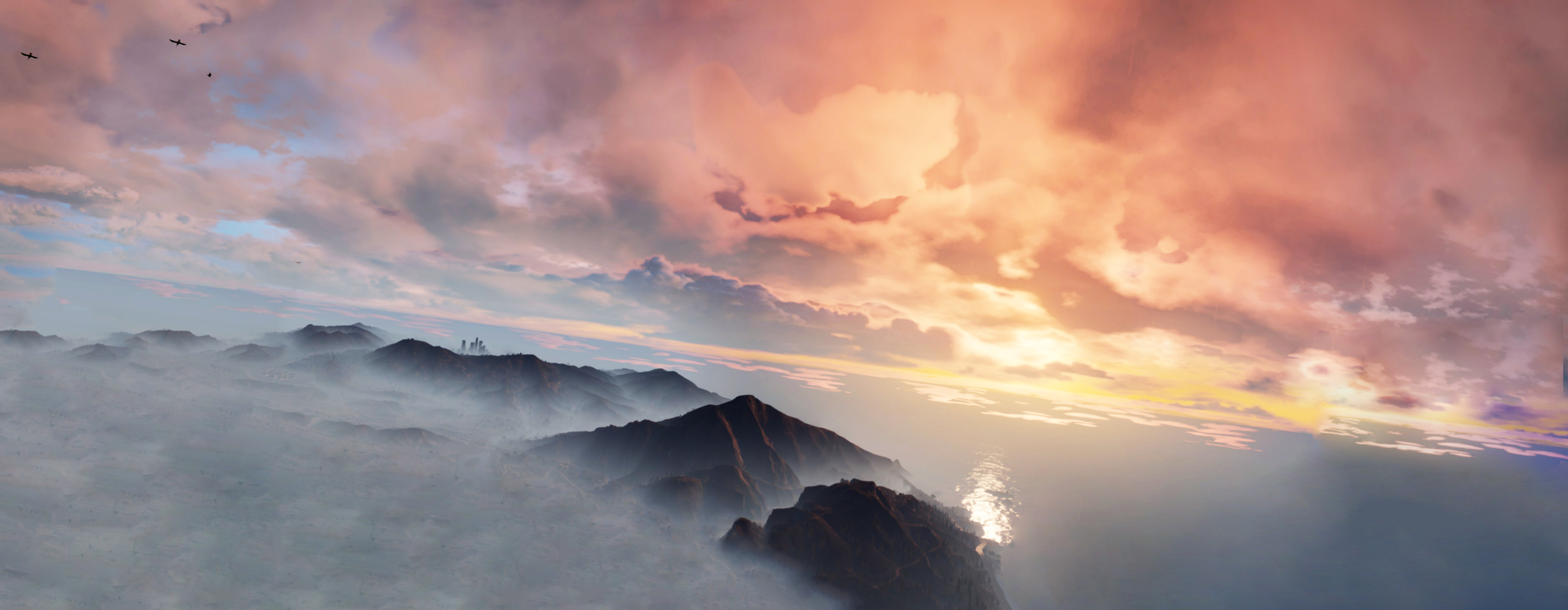 Download mobile wallpaper Sky, Mountain, Cloud, Video Game, Grand Theft Auto, Grand Theft Auto V for free.