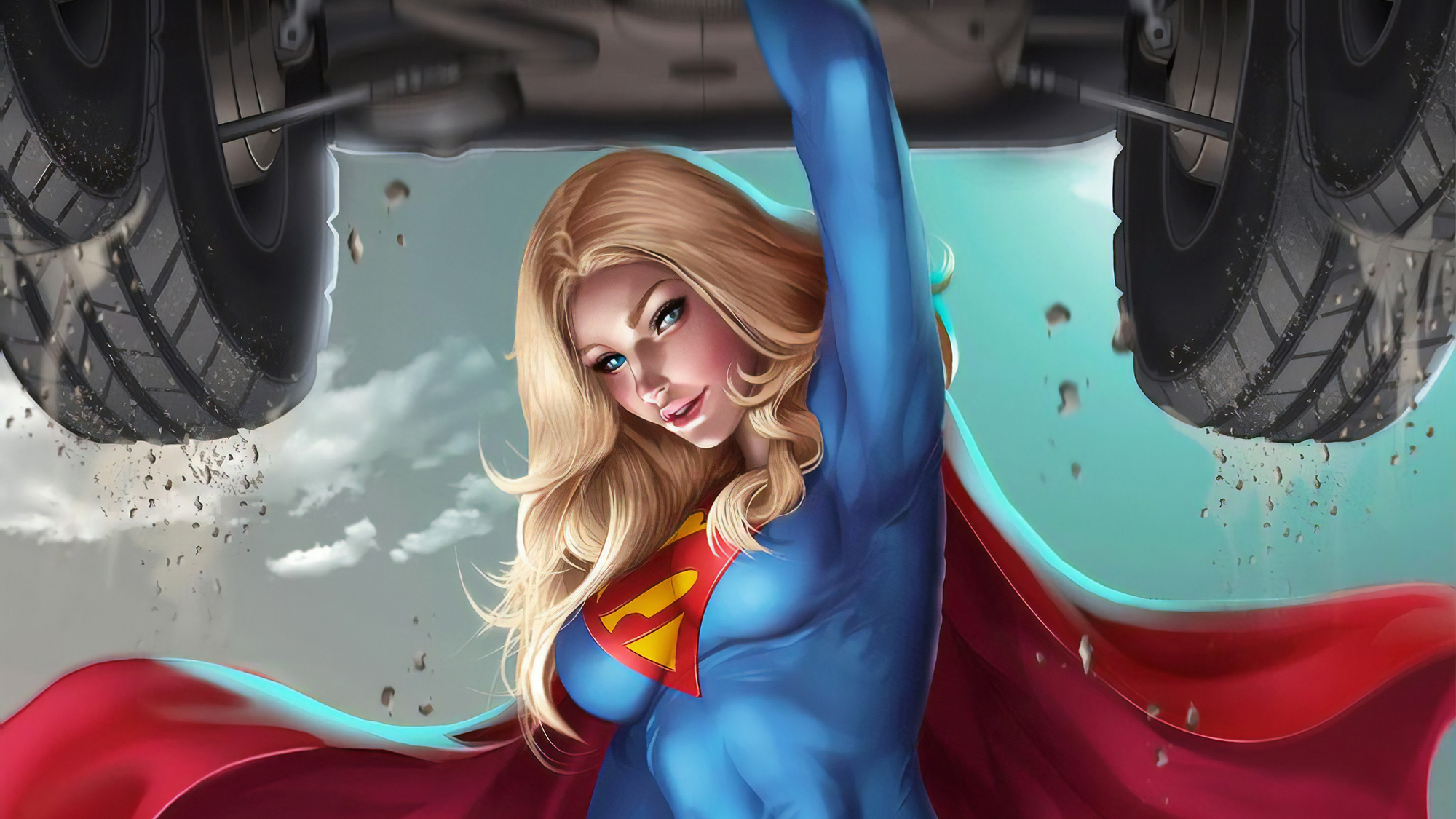 Free download wallpaper Superman, Blonde, Comics, Aqua Eyes, Dc Comics, Supergirl on your PC desktop