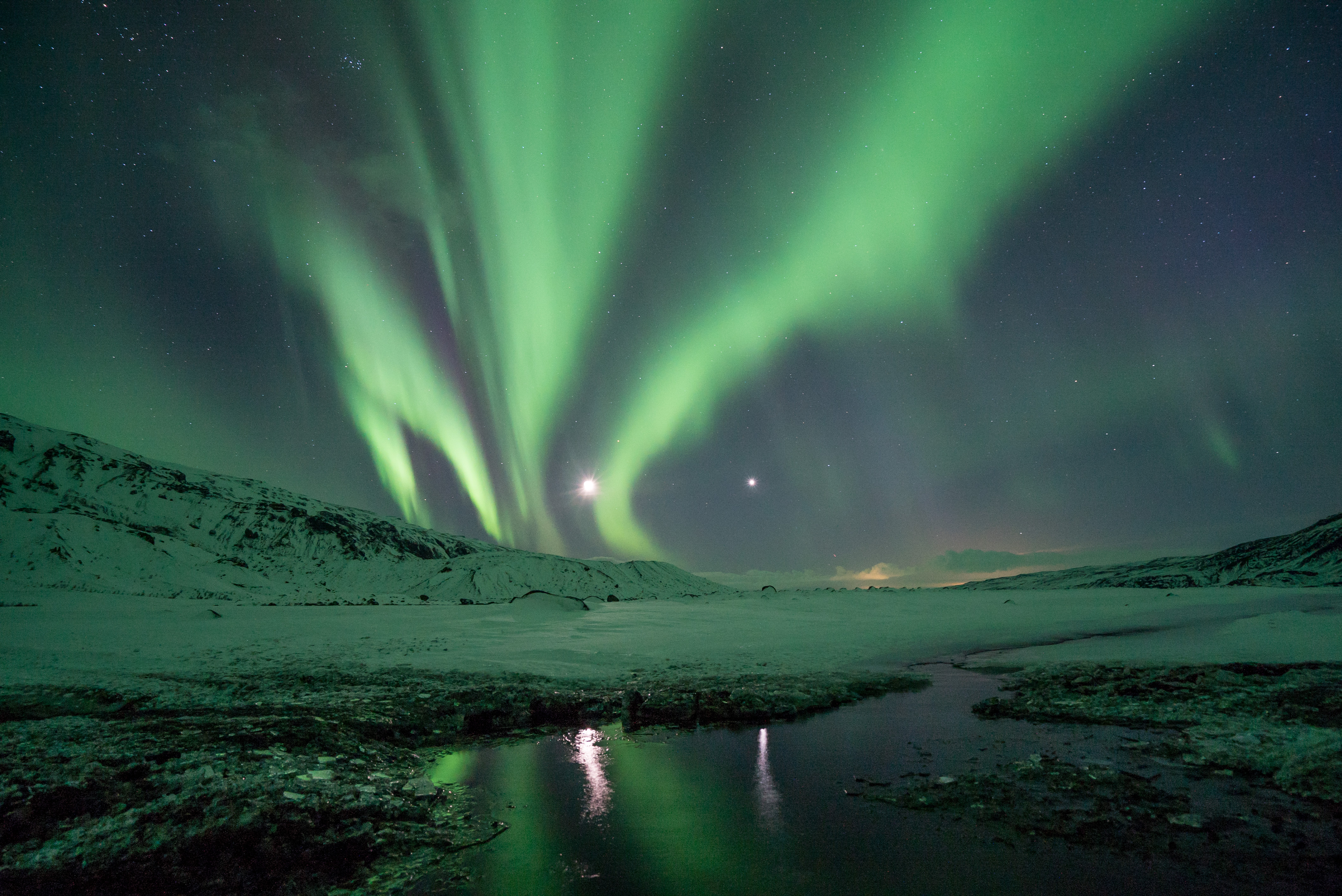 Téléchargez gratuitement l'image Hiver, Nuit, Lumière, Ciel Étoilé, Aurore Boréale, La Nature, Terre/nature sur le bureau de votre PC