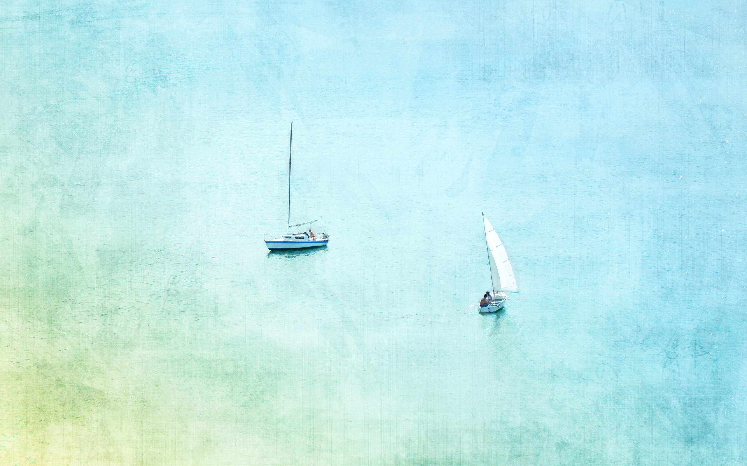 landscape, sea, yachts, turquoise Full HD