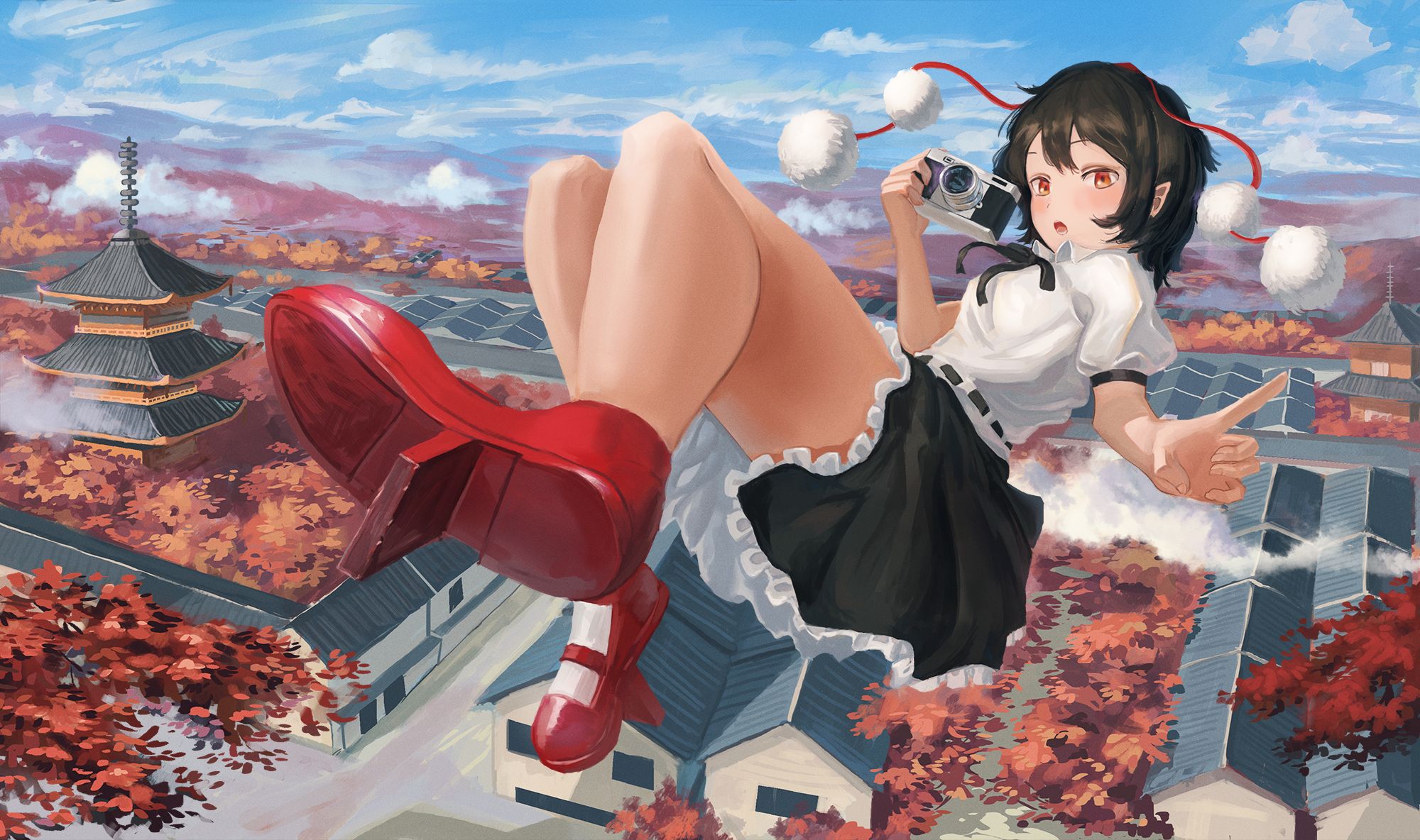 Laden Sie das Animes, Tuhu, Aya Shameimaru-Bild kostenlos auf Ihren PC-Desktop herunter