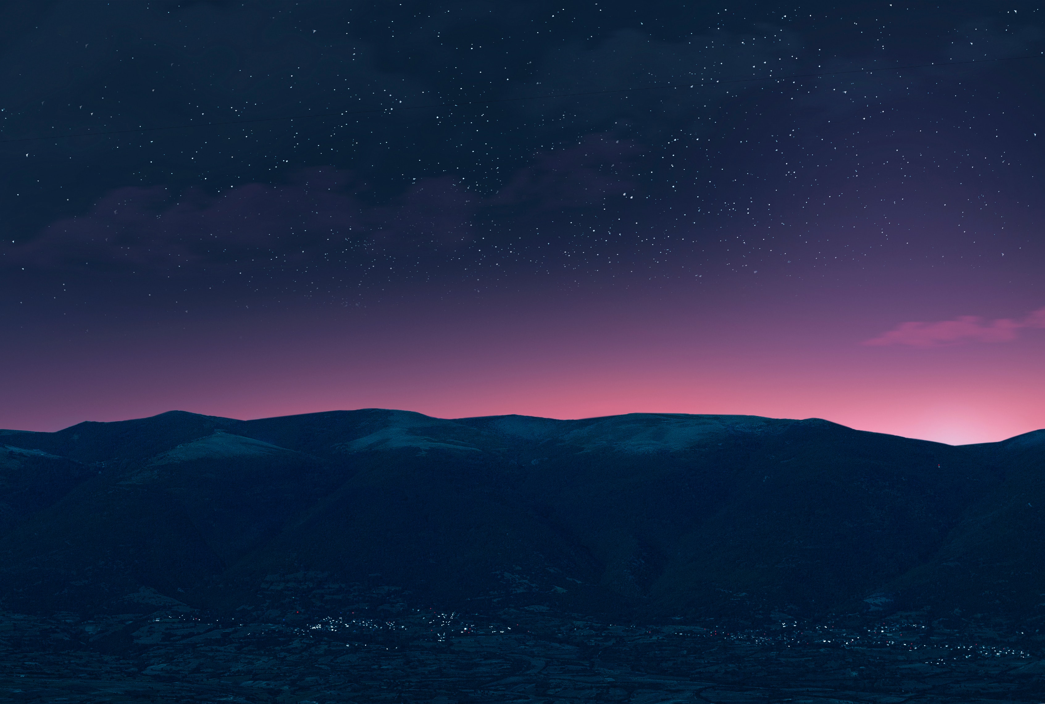 Descarga gratis la imagen Montañas, Noche, Naturaleza, Estrellas, Cielo Estrellado en el escritorio de tu PC
