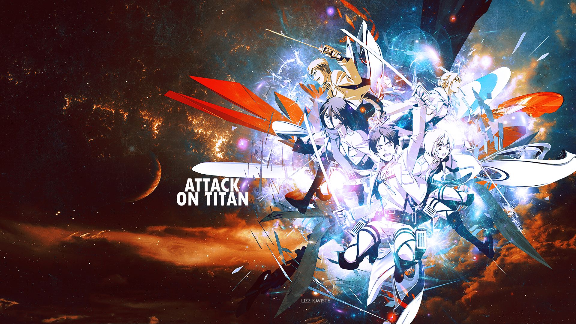 Handy-Wallpaper Animes, Armin Arlert, Eren Jäger, Mikasa Ackermann, Attack On Titan, Anni Leonhart kostenlos herunterladen.
