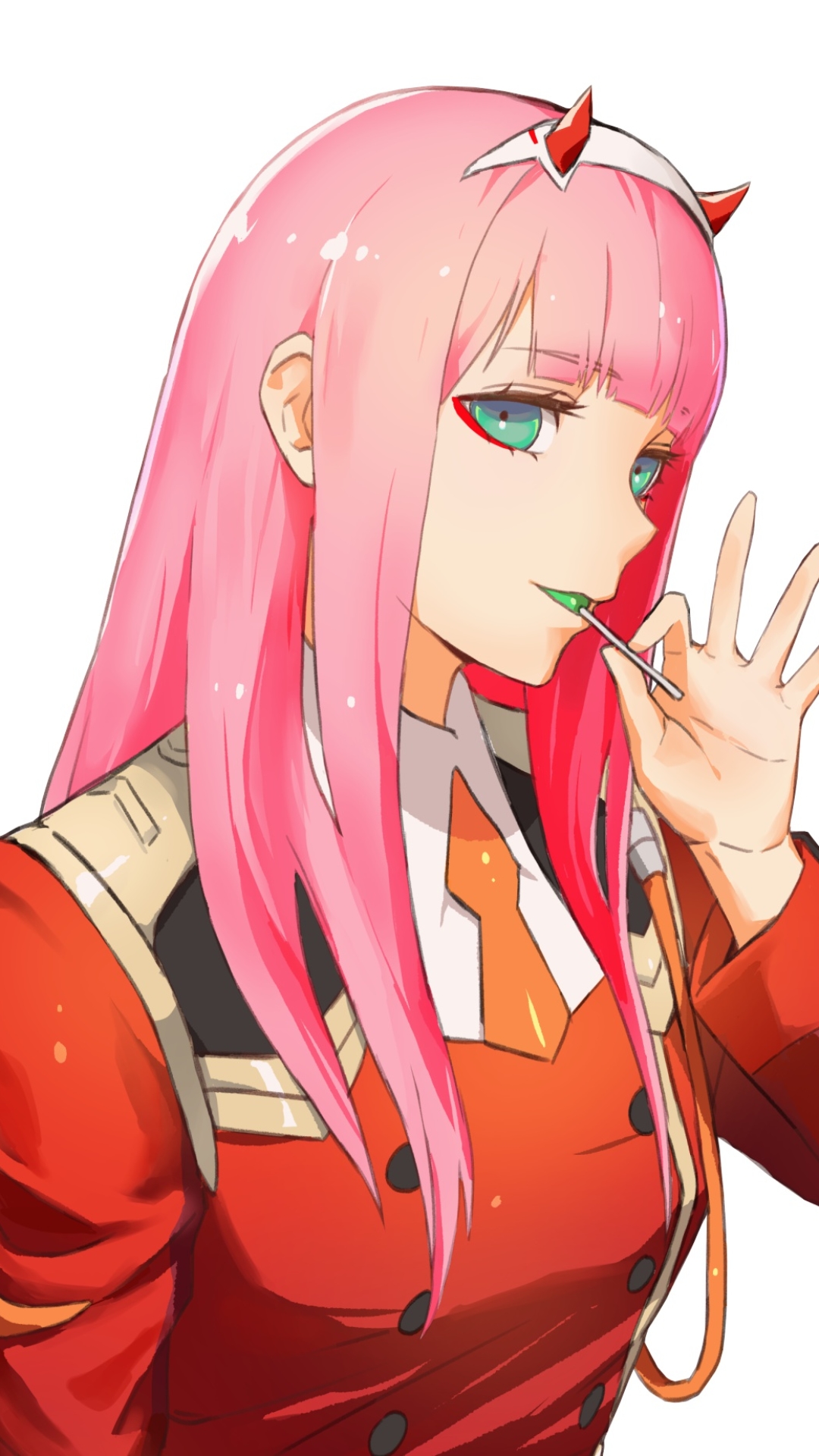 Download mobile wallpaper Anime, Green Eyes, Pink Hair, Darling In The Franxx, Zero Two (Darling In The Franxx) for free.