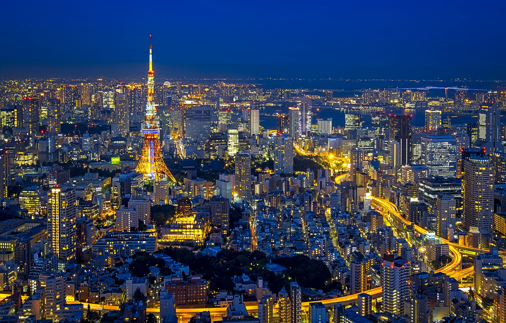 Скачать обои бесплатно Города, Ночь, Город, Свет, Япония, Городской Пейзаж, Токио, Сделано Человеком, Токийская Башня картинка на рабочий стол ПК