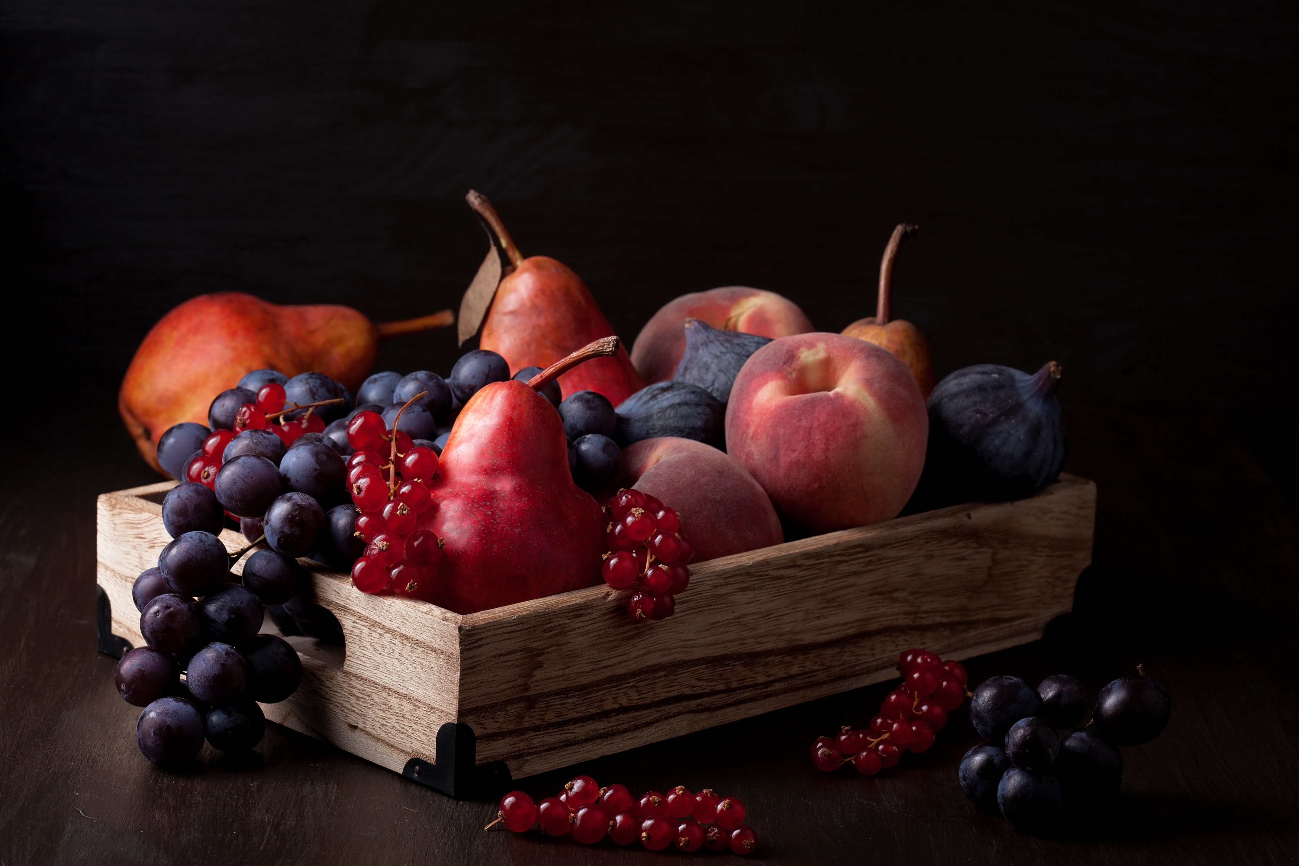 food, fruit, berry, currants, fig, grapes, peach, pear, fruits