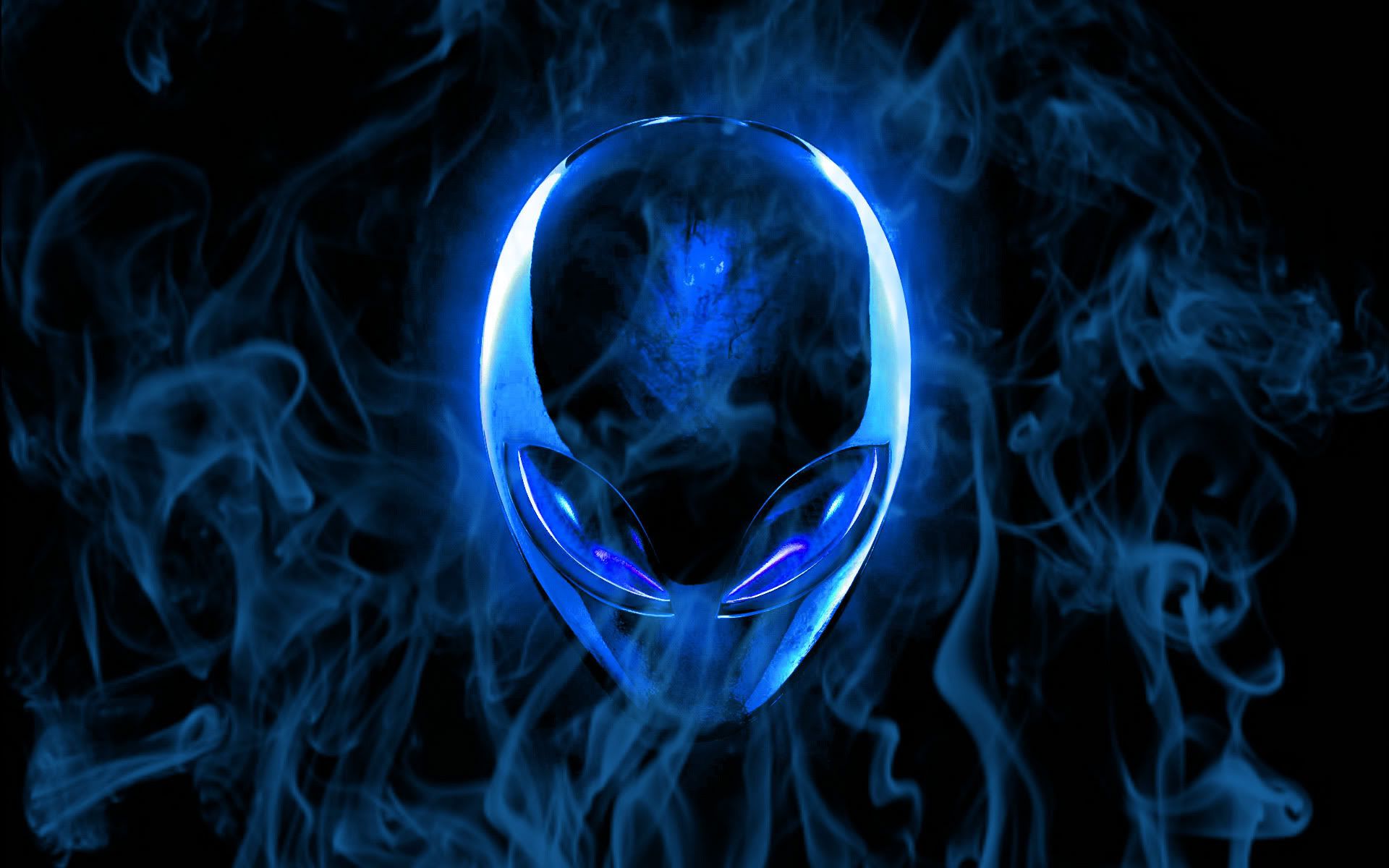 alienware, technology, blue, smoke