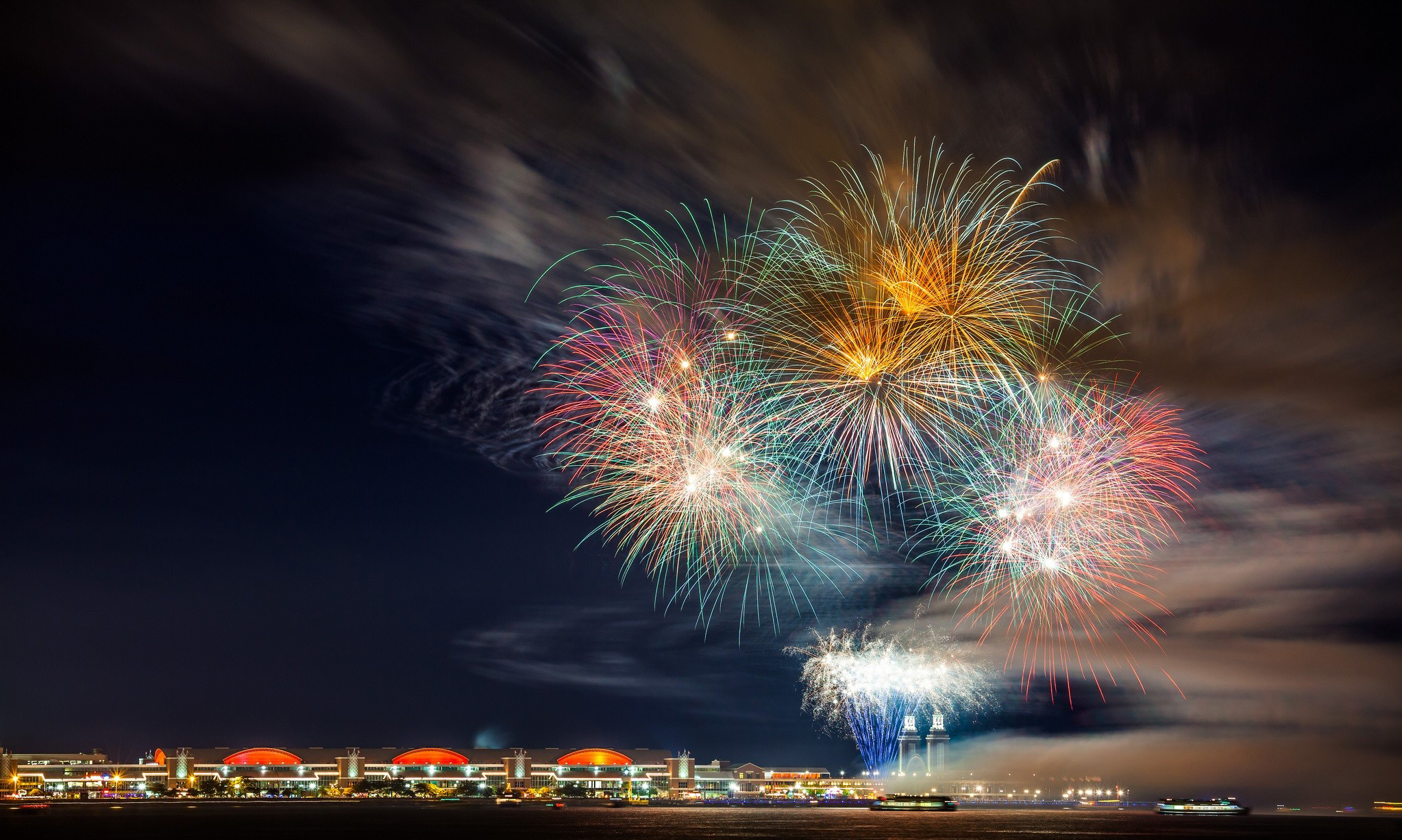 Free download wallpaper Night, Colors, Colorful, Fireworks, Photography on your PC desktop