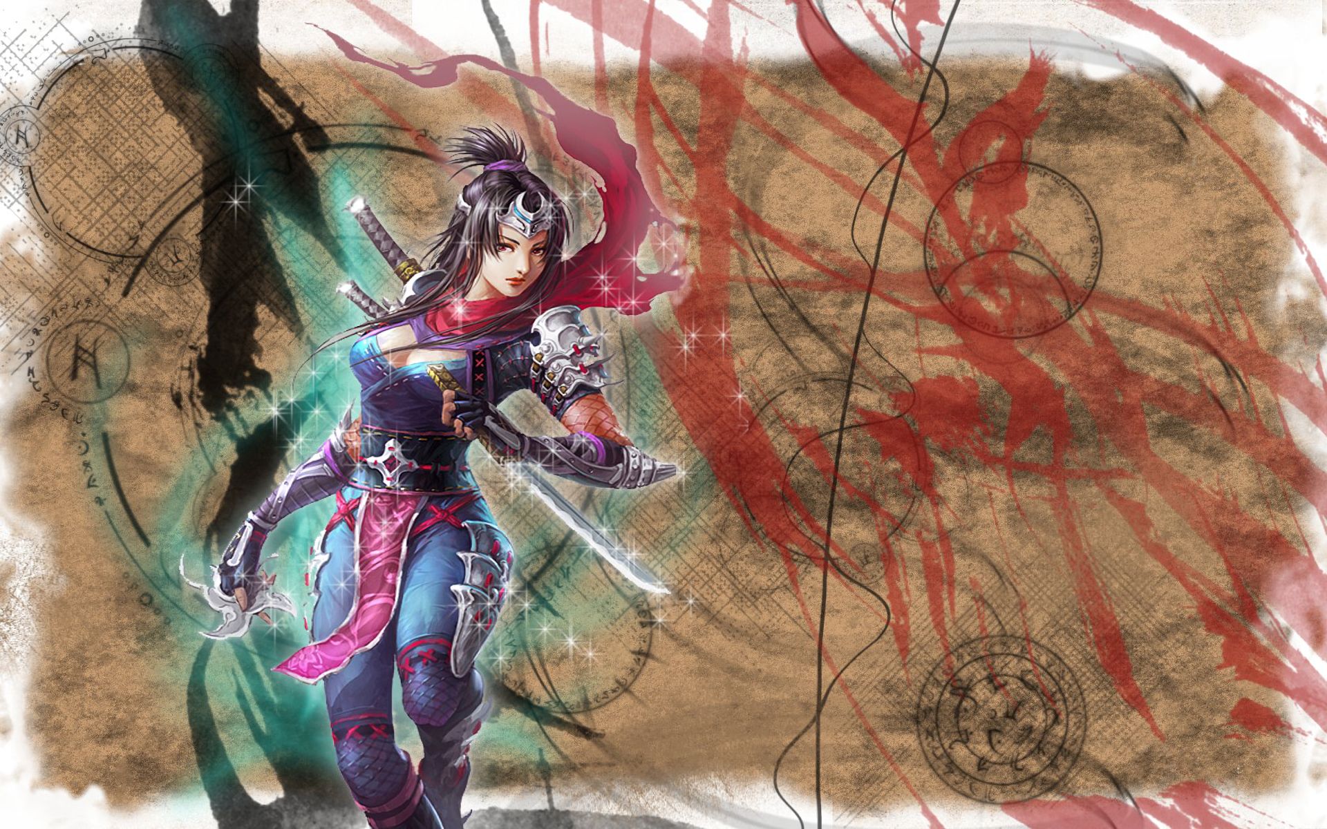 Download mobile wallpaper Fantasy, Warrior, Oriental, Sword, Dagger, Women Warrior for free.
