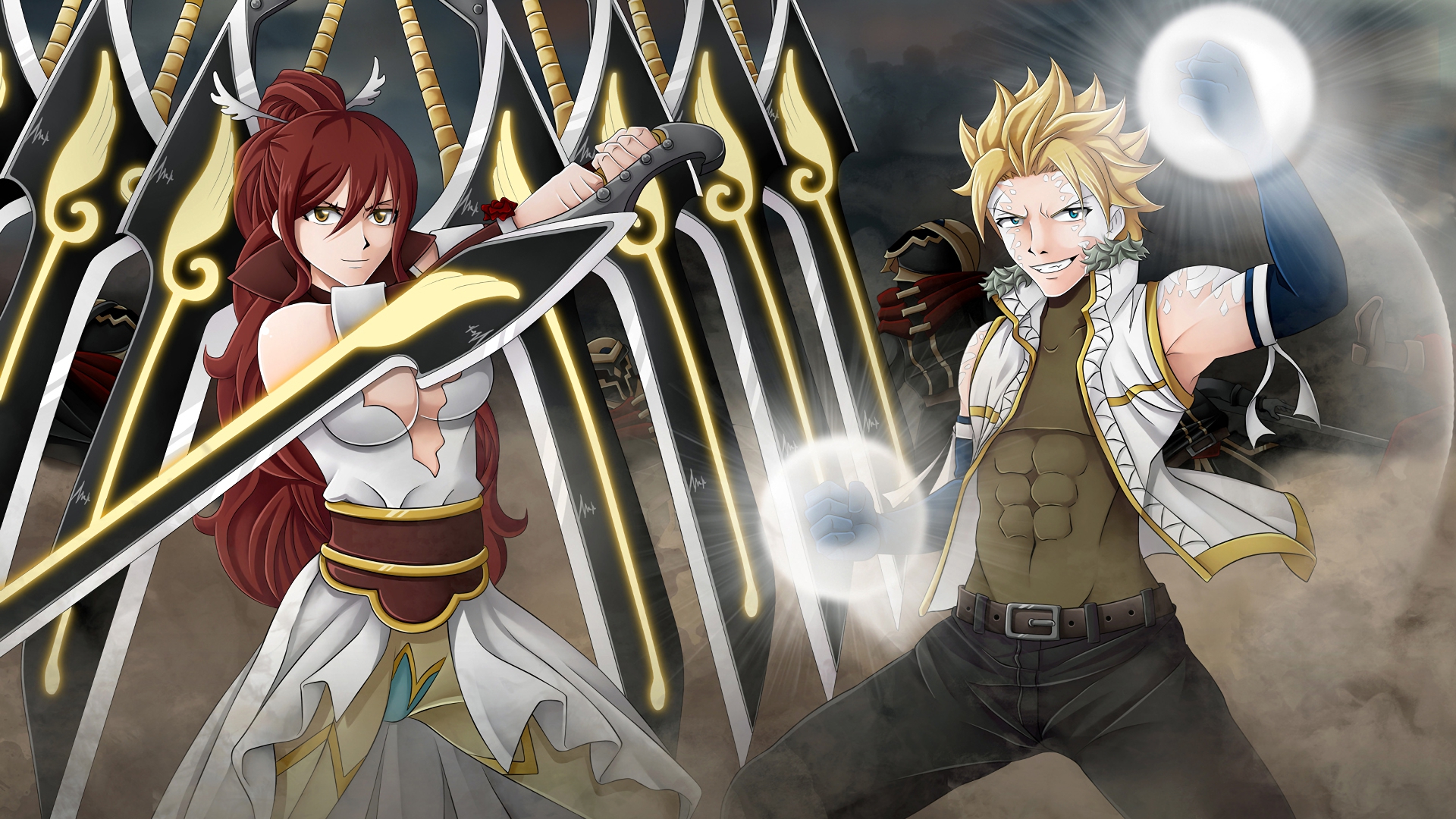 Download mobile wallpaper Anime, Fairy Tail, Erza Scarlet, Sting Eucliffe for free.
