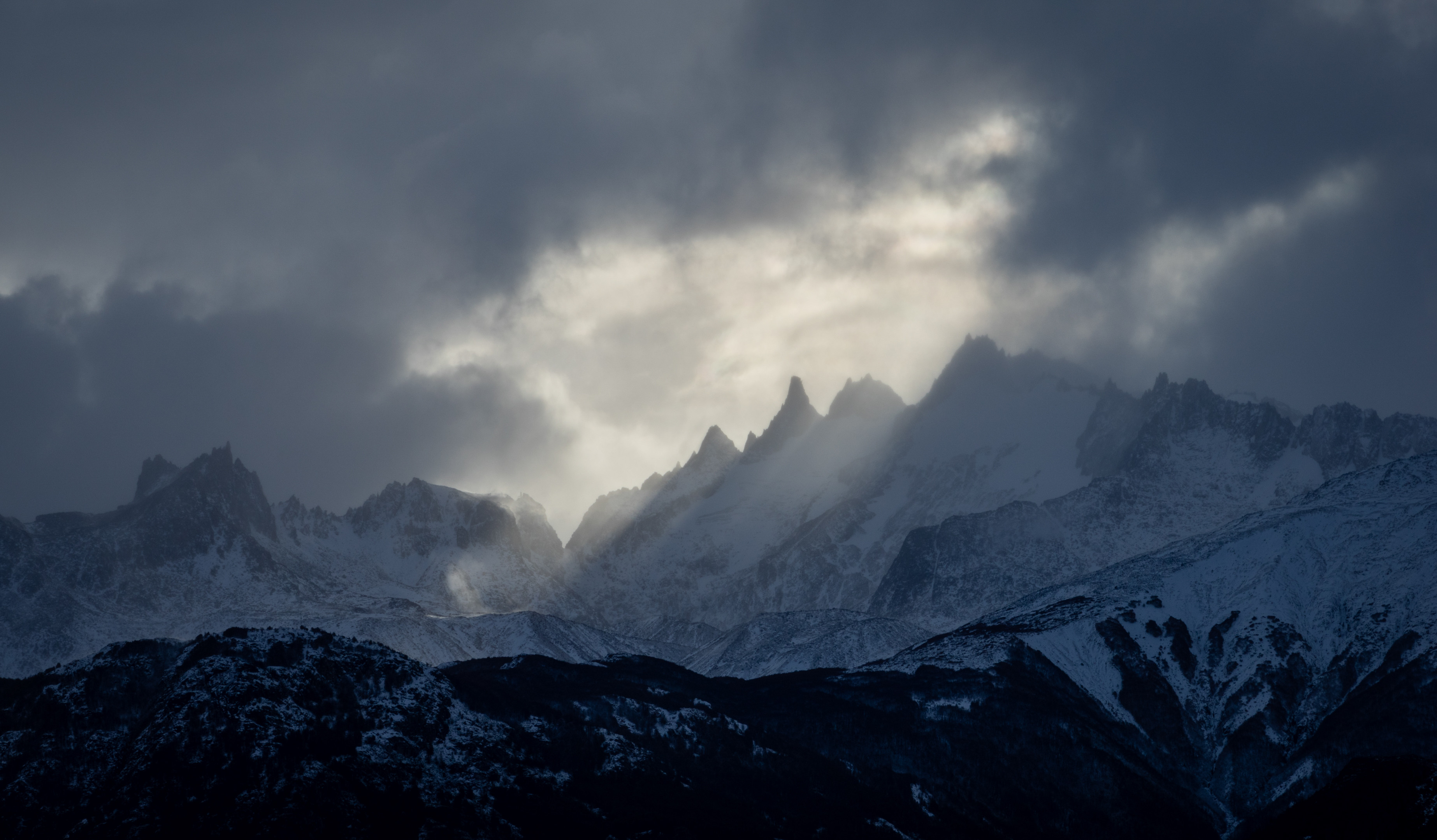 snow, nature, mountains, clouds, rocks, snow covered, snowbound for Windows