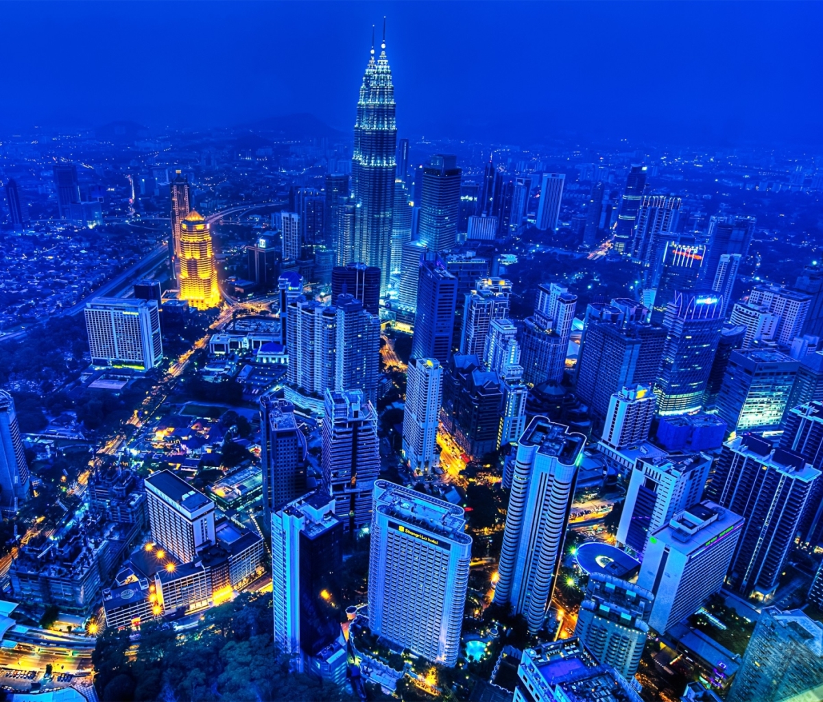 Download mobile wallpaper Cities, Night, Architecture, City, Skyscraper, Building, Cityscape, Hdr, Kuala Lumpur, Metropolis, Man Made for free.