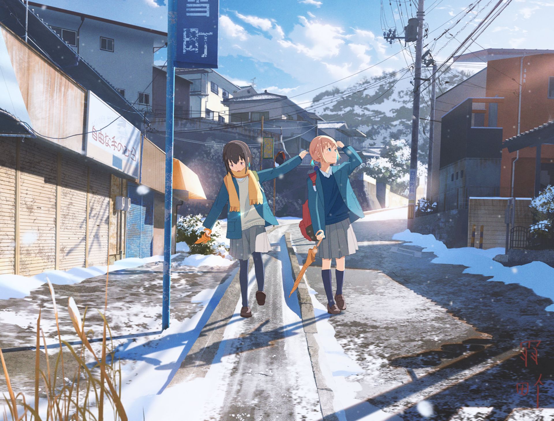 PCデスクトップに雪, アニメ, オリジナル画像を無料でダウンロード