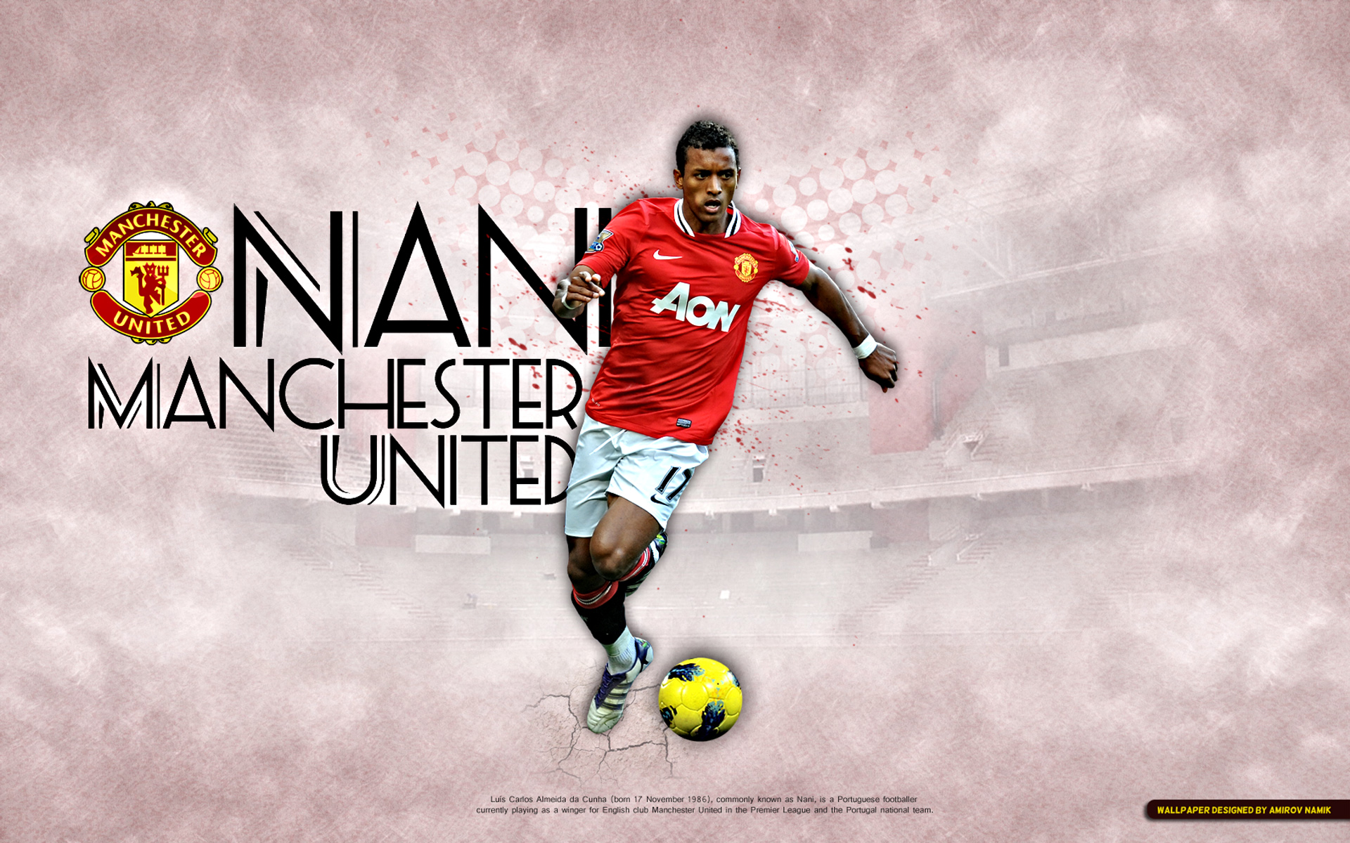 Laden Sie das Sport, Fußball, Manchester United, Luis Nani-Bild kostenlos auf Ihren PC-Desktop herunter