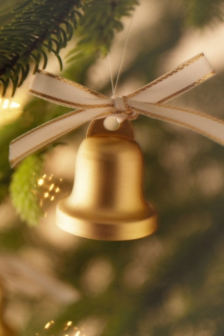 Download mobile wallpaper Christmas, Holiday, Decoration, Bell for free.