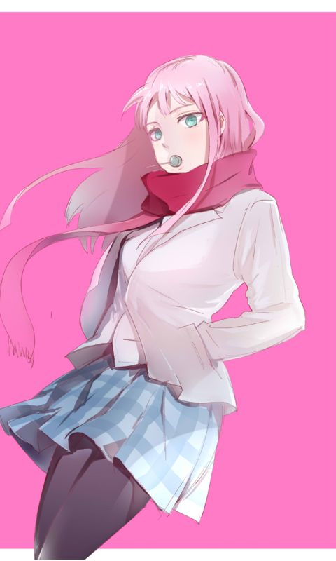 Download mobile wallpaper Anime, Lollipop, Skirt, Pink Hair, Darling In The Franxx, Zero Two (Darling In The Franxx) for free.