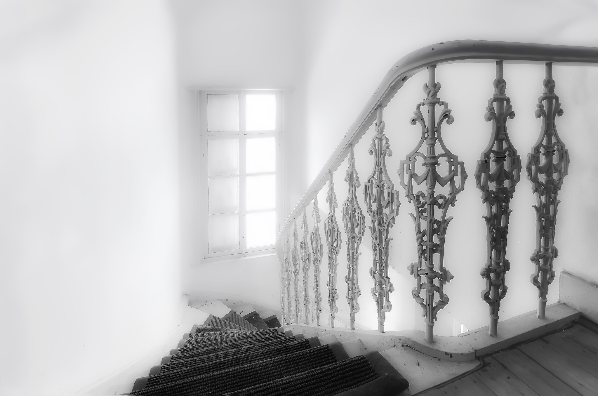Download mobile wallpaper Stairs, Man Made, Black & White for free.