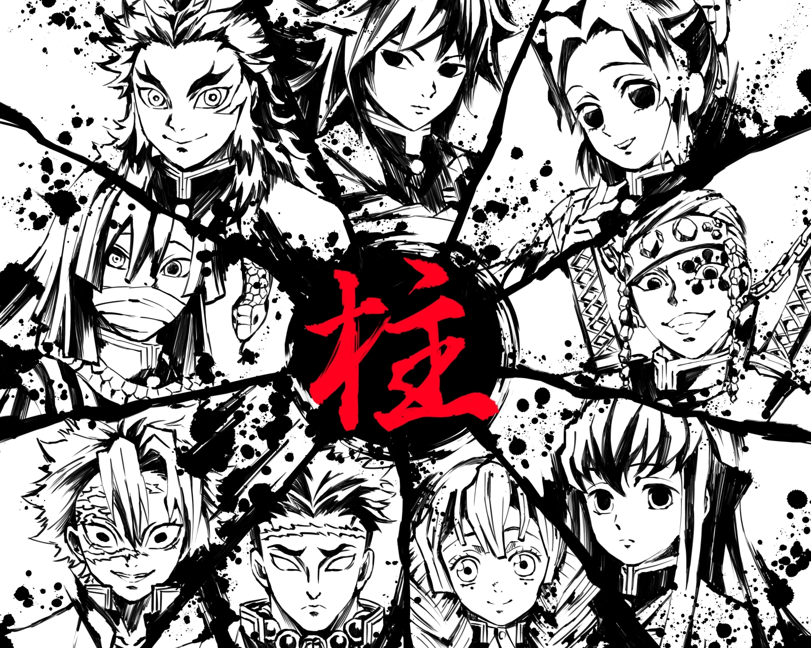 Download mobile wallpaper Anime, Demon Slayer: Kimetsu No Yaiba, Giyuu Tomioka, Mitsuri Kanroji, Kyojuro Rengoku, Shinobu Kochou, Tengen Uzui, Muichiro Tokito, Sanemi Shinazugawa, Obanai Iguro, Gyomei Himejima for free.