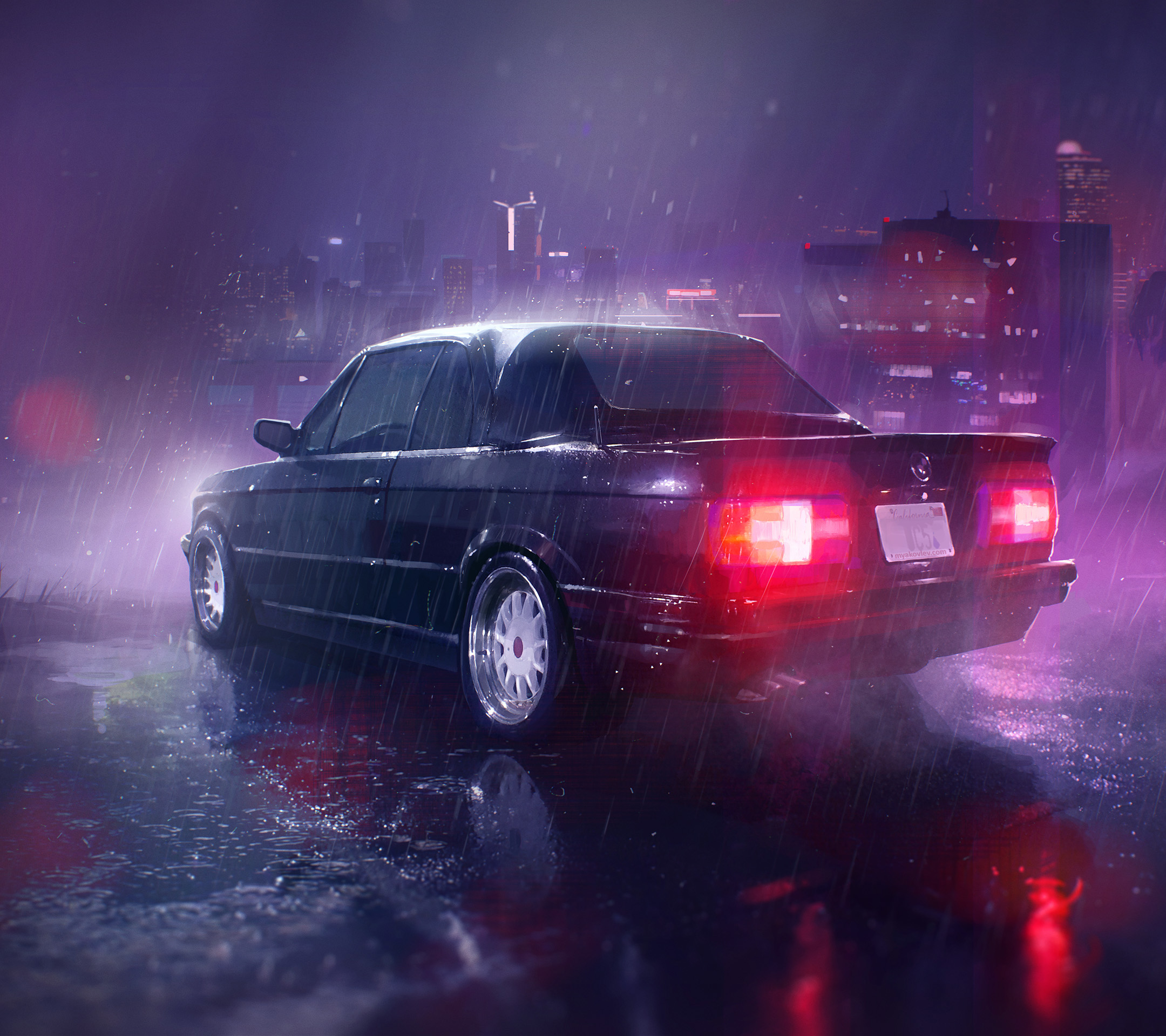 Download mobile wallpaper Rain, Car, Vehicles for free.